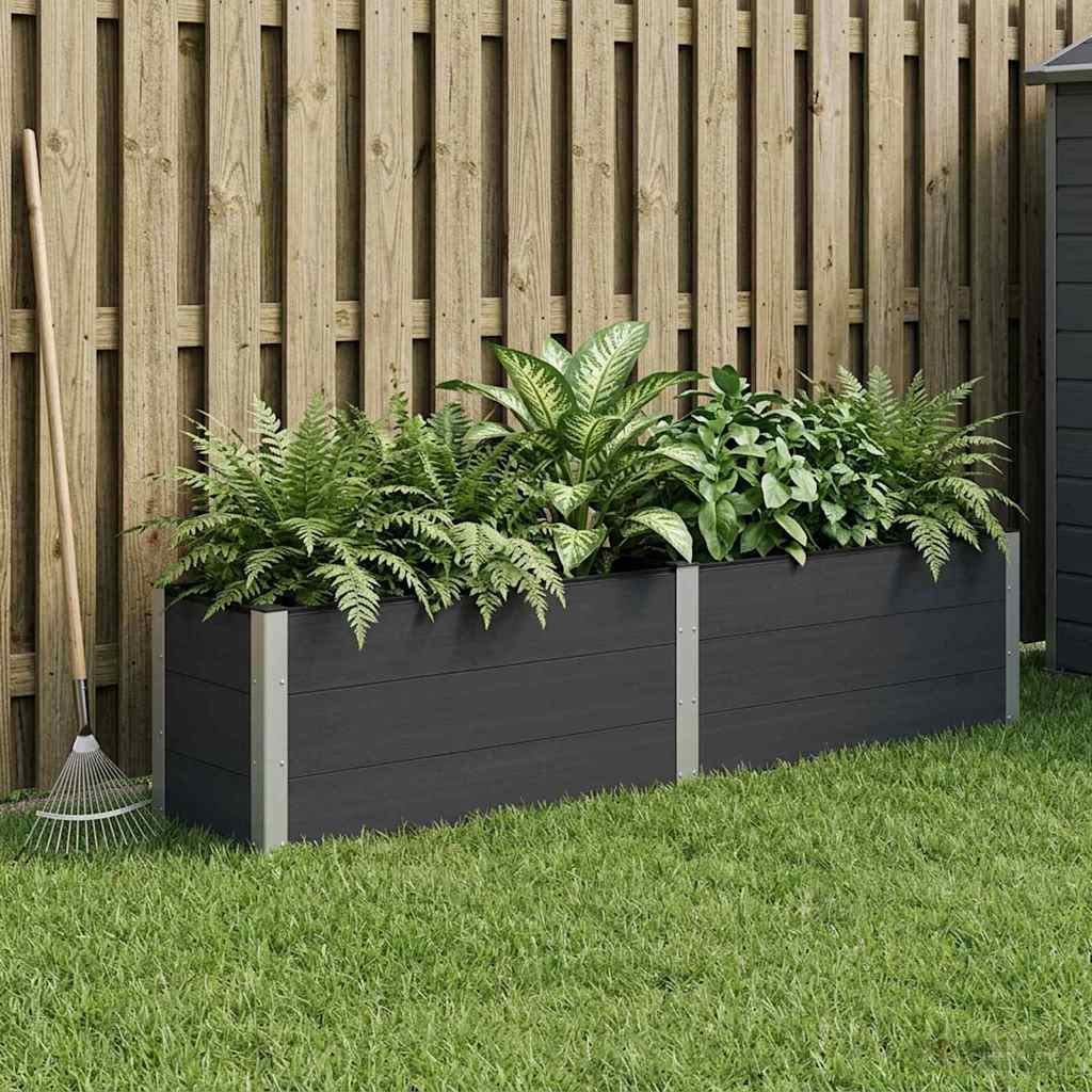 Hochbeet Schwarz 250 x 50 x 54 cm WPC und Aluminium