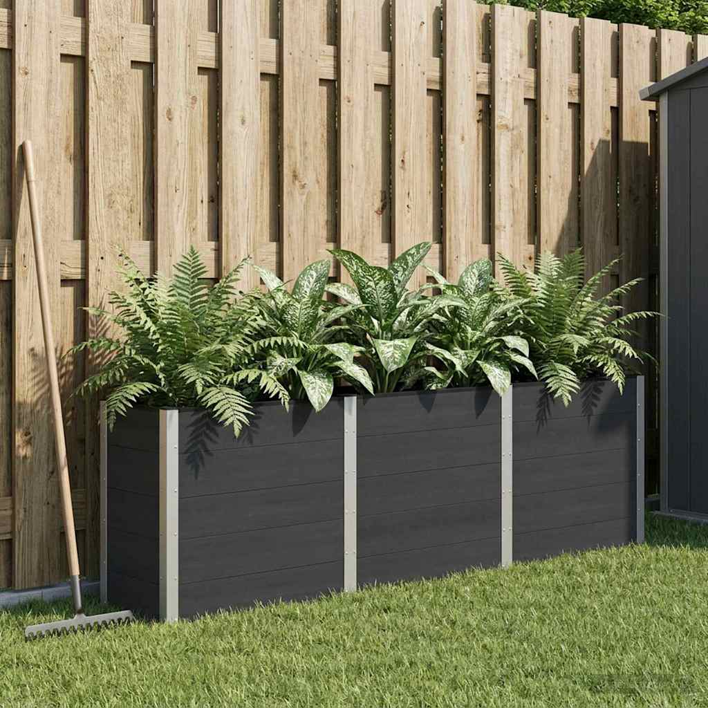 Hochbeet Schwarz 300 x 50 x 91 cm WPC und Aluminium