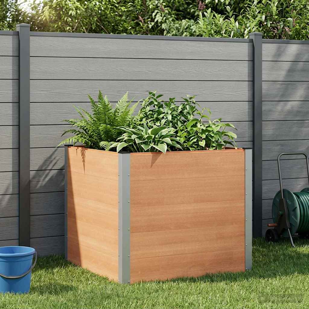 Hochbeet Braun 100 x 100 x 91 cm WPC und Aluminium