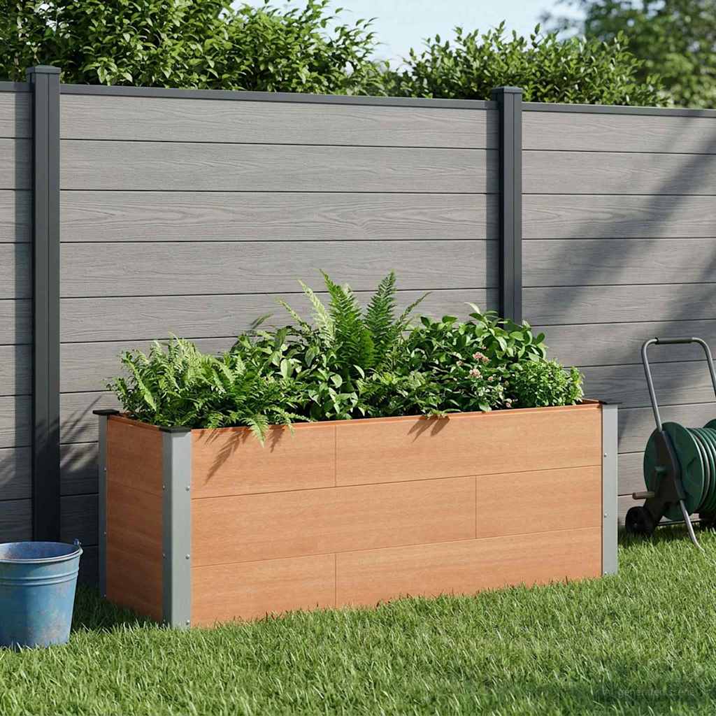 Hochbeet Braun 150 x 50 x 54 cm WPC und Aluminium
