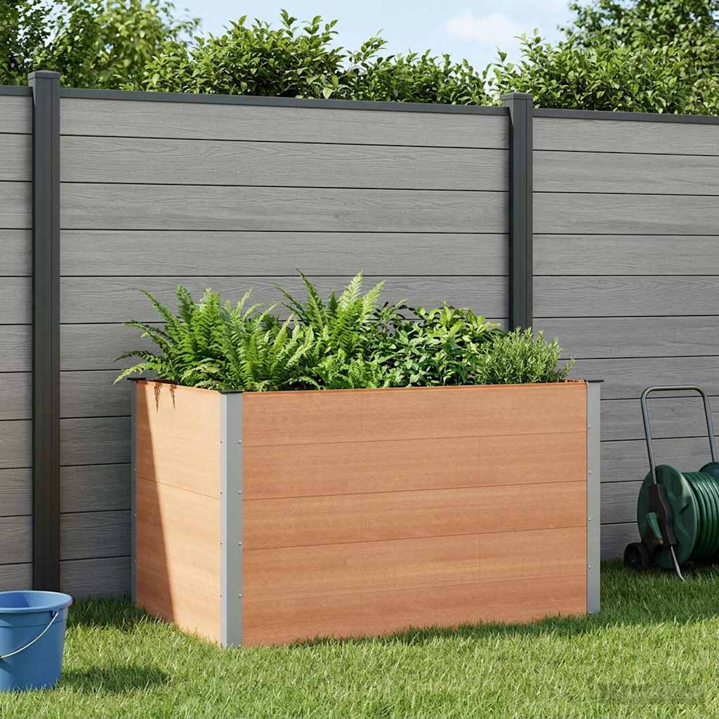 Hochbeet Braun 150 x 100 x 91 cm WPC und Aluminium