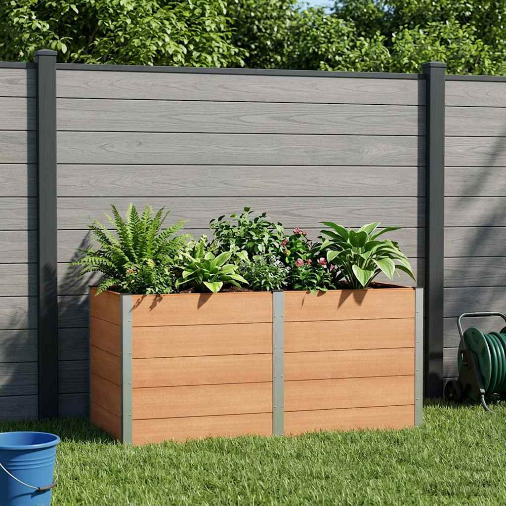 Hochbeet Braun 200 x 100 x 91 cm WPC und Aluminium