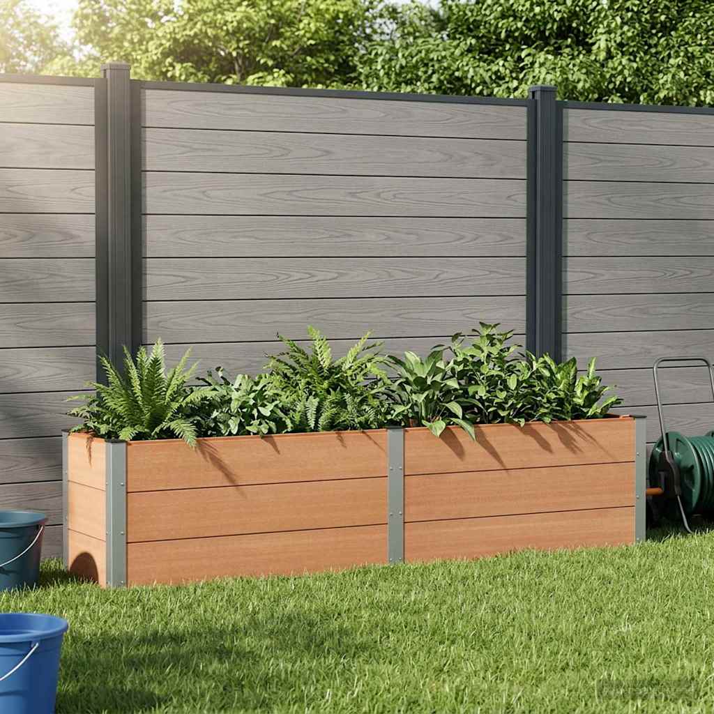 Hochbeet Braun 250 x 50 x 54 cm WPC und Aluminium
