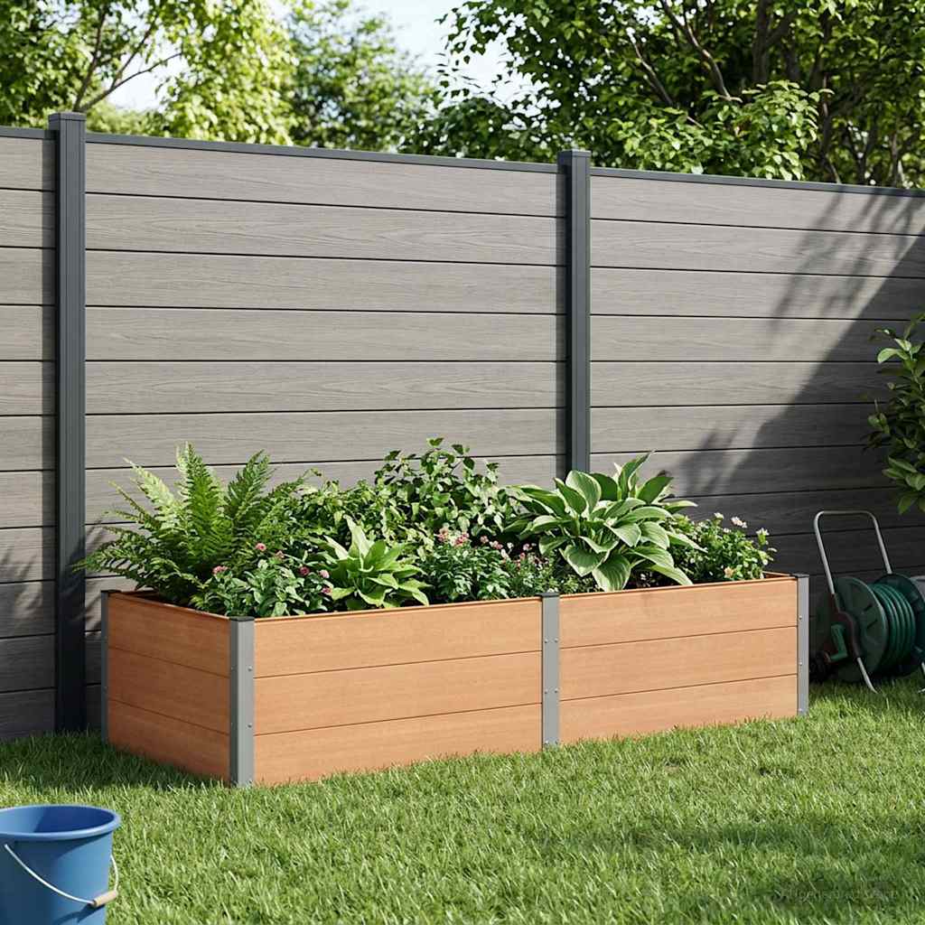 Hochbeet Braun 250 x 100 x 54 cm WPC und Aluminium