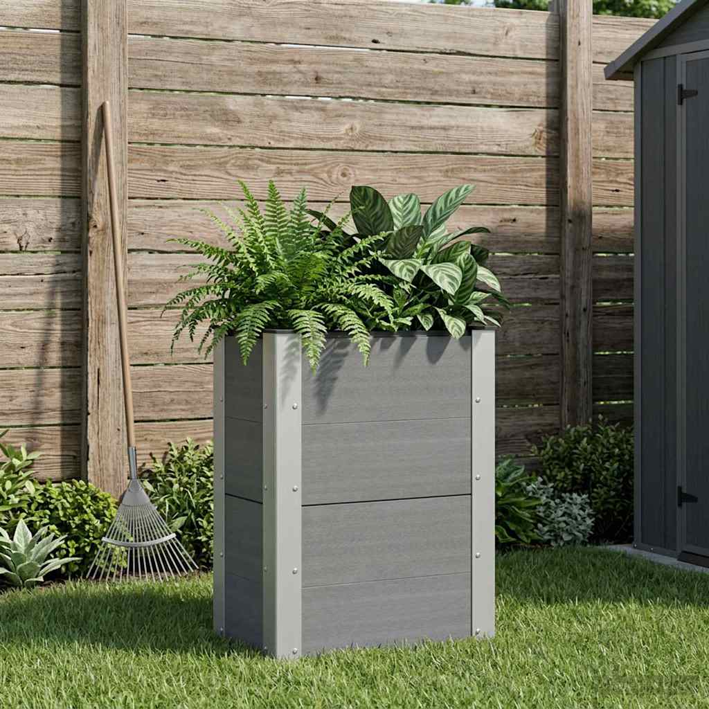 Hochbeet Grau 50 x 30 x 72 cm WPC und Aluminium