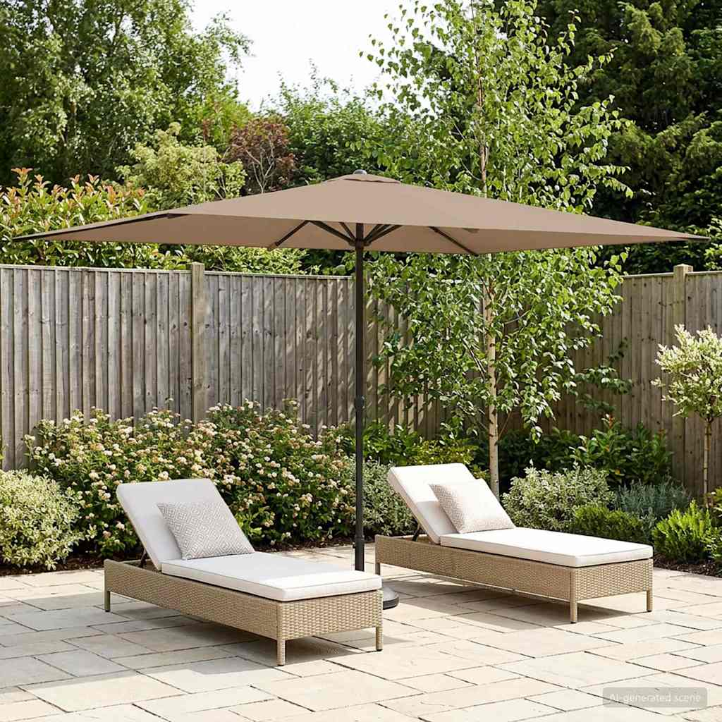 Gartensonnenschirm 200 x 300 cm Polyester Rechteckig Taupe
