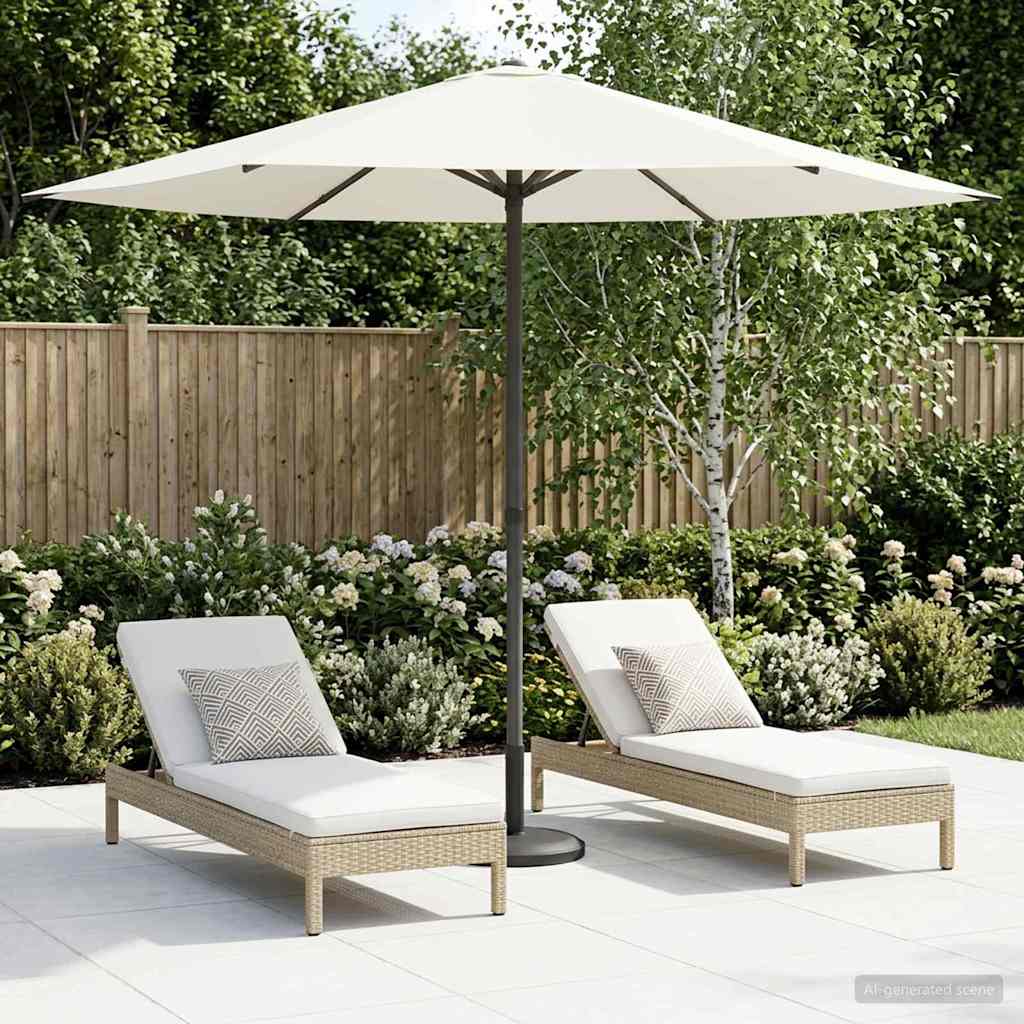 Gartensonnenschirm 230 x 230 cm Polyester Rechtwinklig Creme