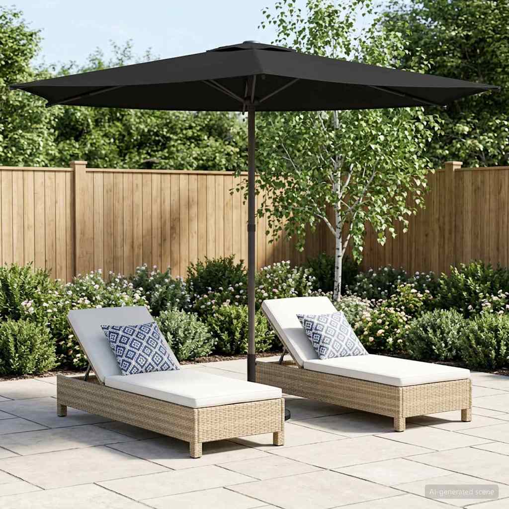 Gartensonnenschirm 270 x 270 cm Polyester Rechtwinklig Schwarz