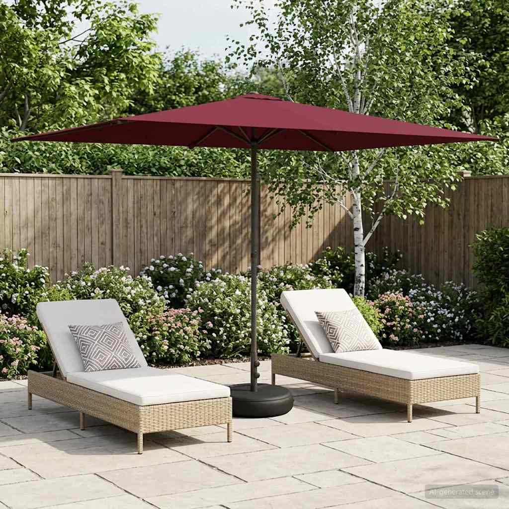 Garten-Schirm mit Fuß 200 x 300 cm Polyester Rechtwinklig