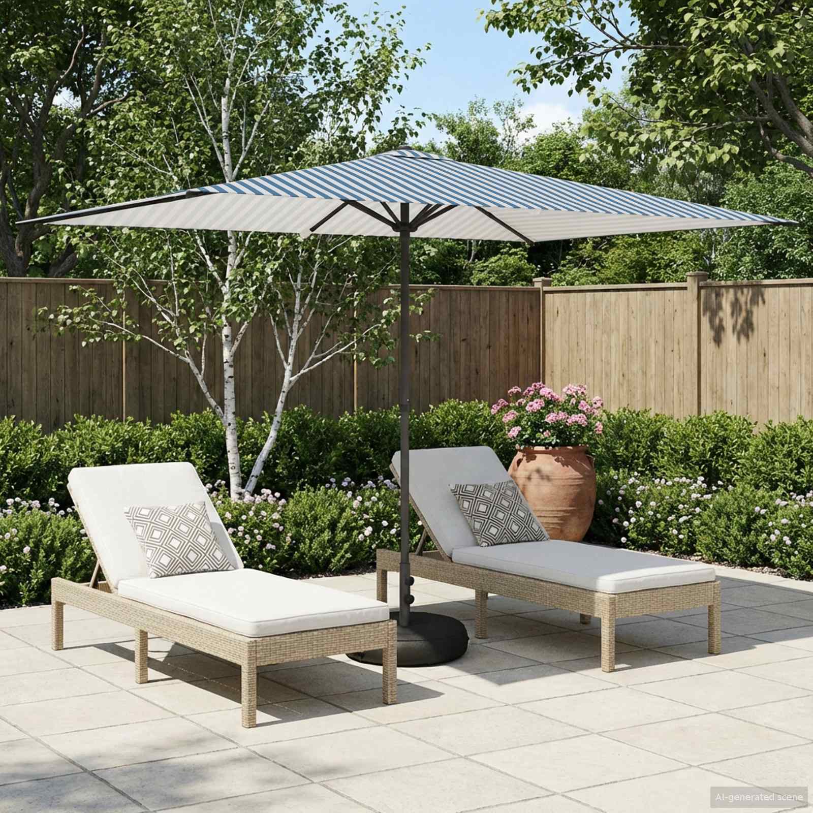 Garten-Schirm mit Fuß 200 x 300 cm Polyester Rechtwinklig