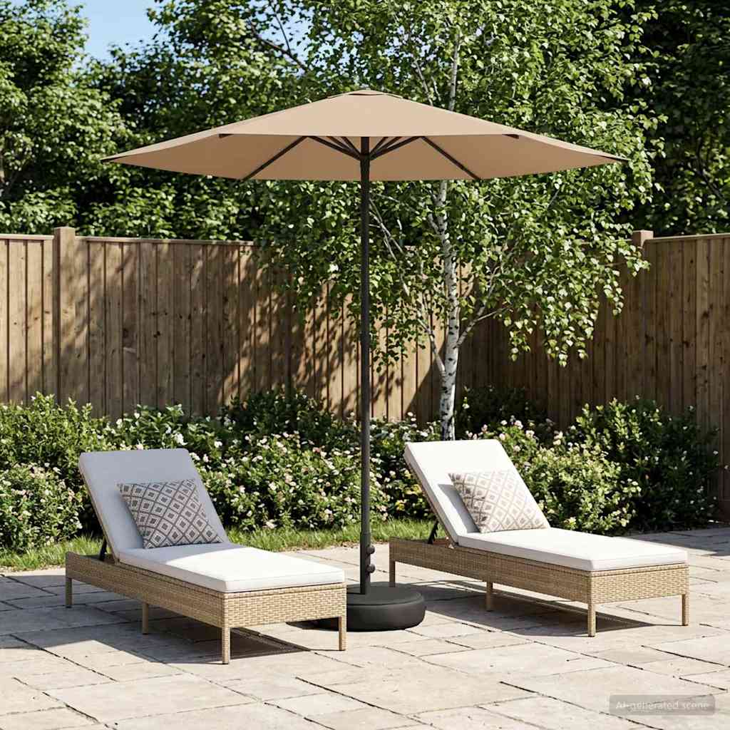 Garten-Schirm mit Fuß 230 x 230 cm Polyester Rechteckig Taupe