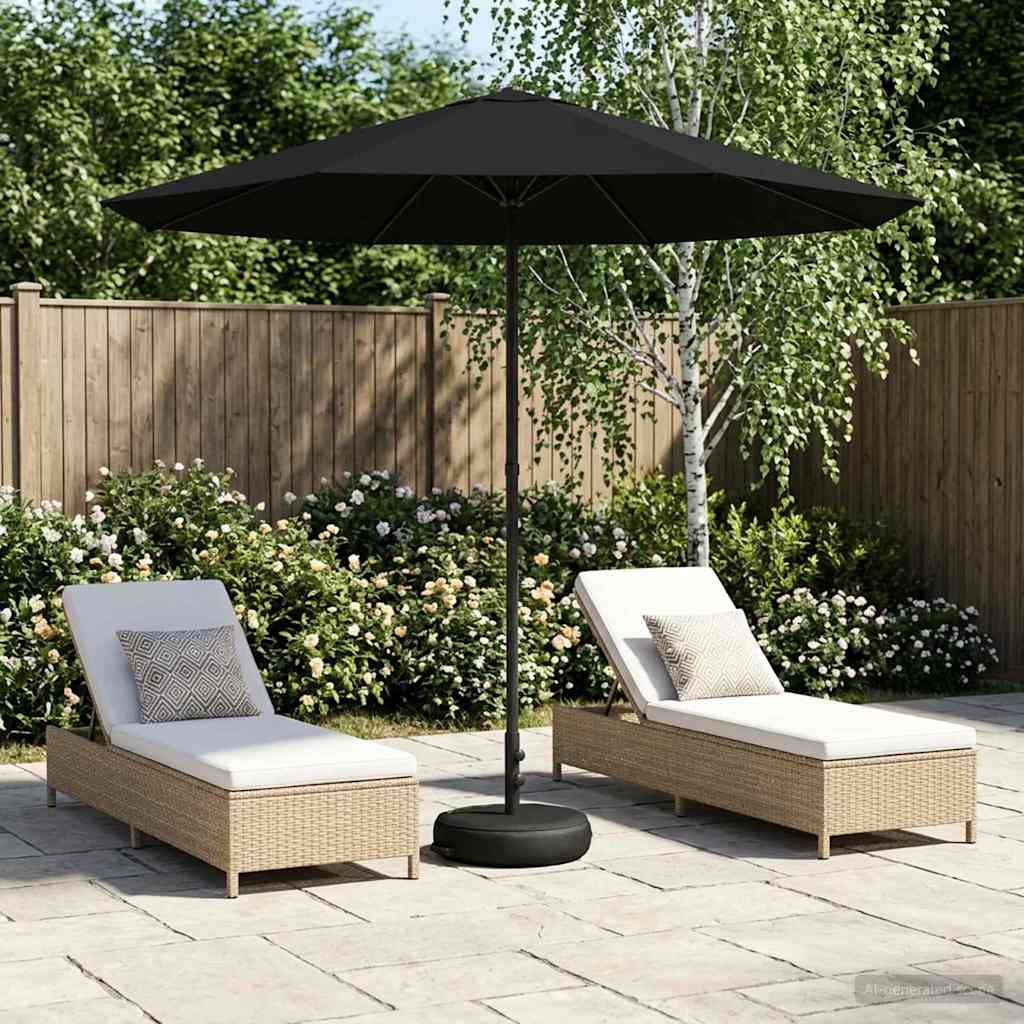 Garten-Schirm mit Fuß 230 x 230 cm Polyester Rechtwinklig