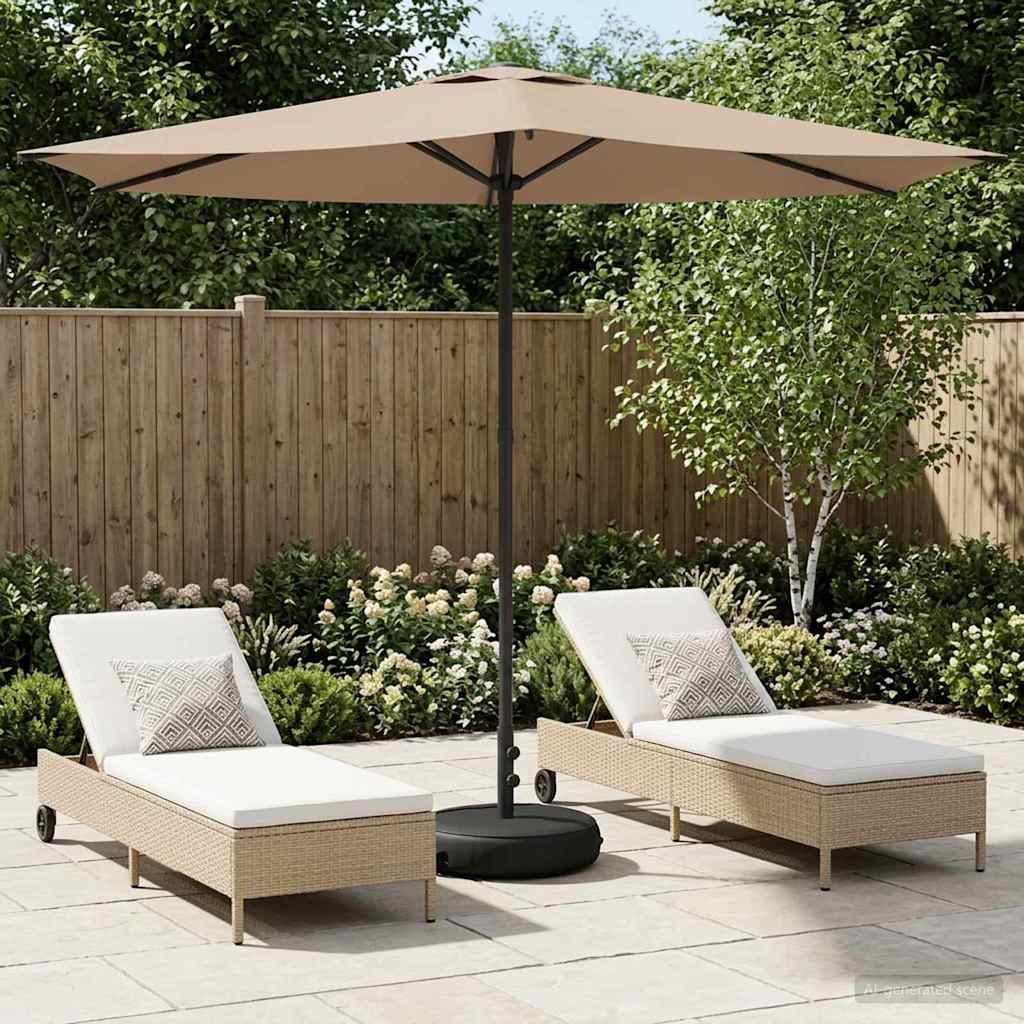 Garten-Schirm mit Fuß 270 x 270 cm Polyester Rechteckig Taupe