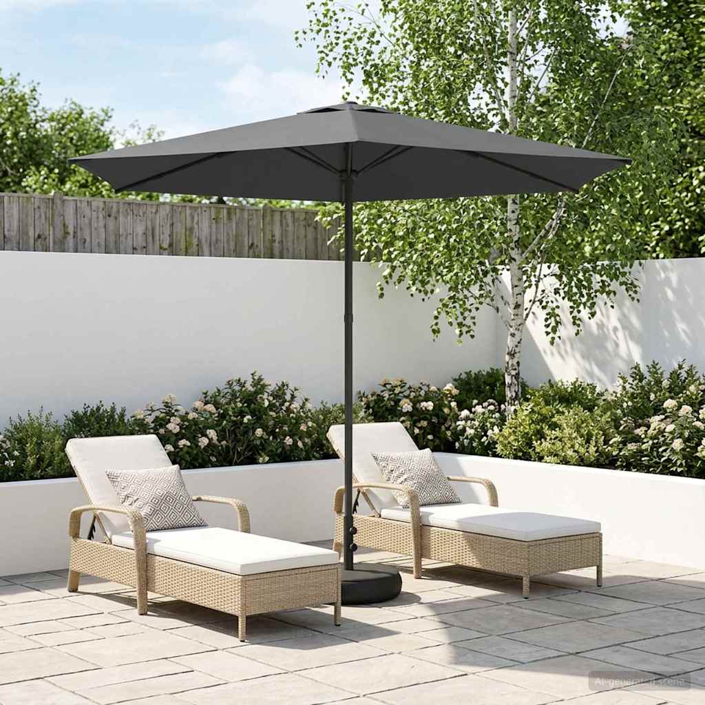Garten-Schirm mit Fuß 270 x 270 cm Polyester Rechtwinklig