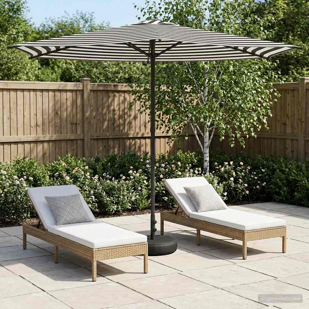 Garten-Schirm mit Fuß 270 x 270 cm Polyester Rechtwinklig