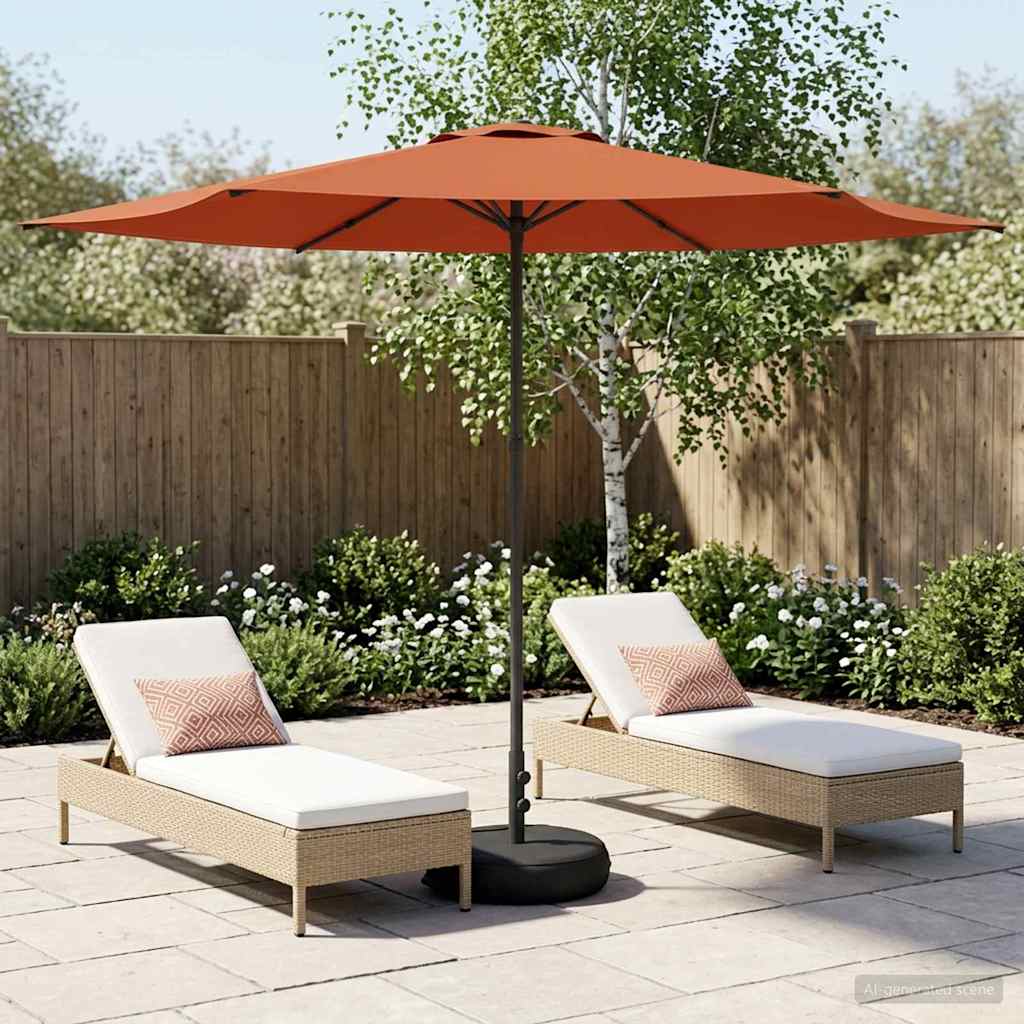Garten-Schirm mit Fuß 300 x 300 cm Polyester Rechtwinklig
