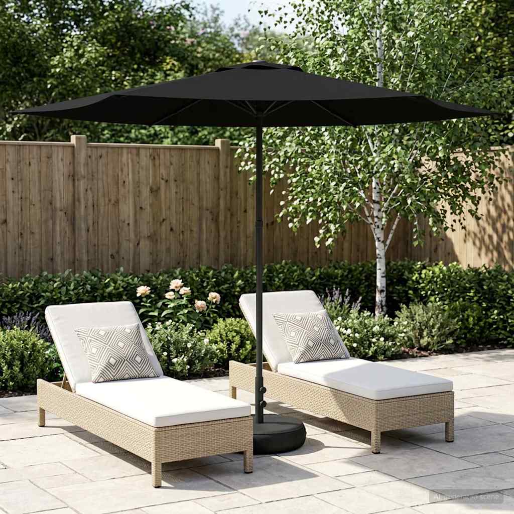 Garten-Schirm mit Fuß 300 x 300 cm Polyester Rechtwinklig