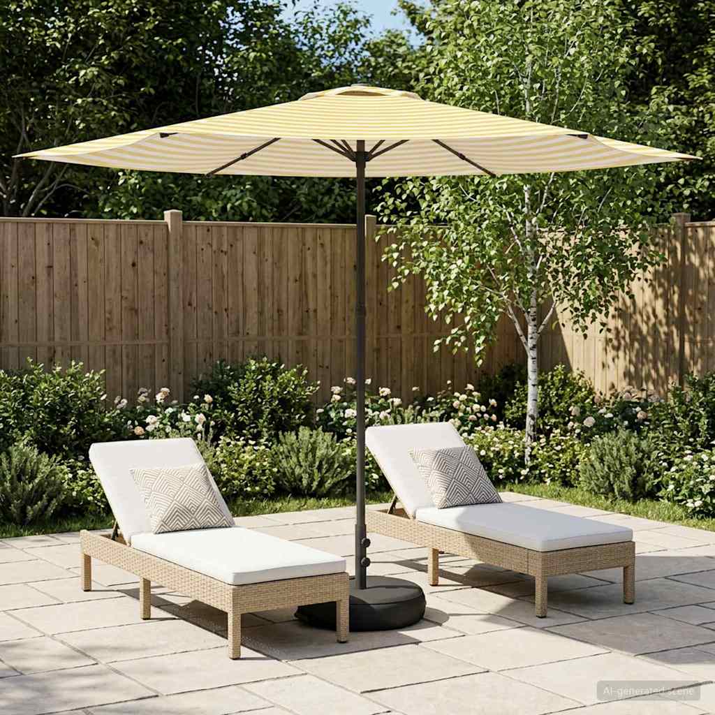 Garten-Schirm mit Fuß 300 x 300 cm Polyester Rechtwinklig