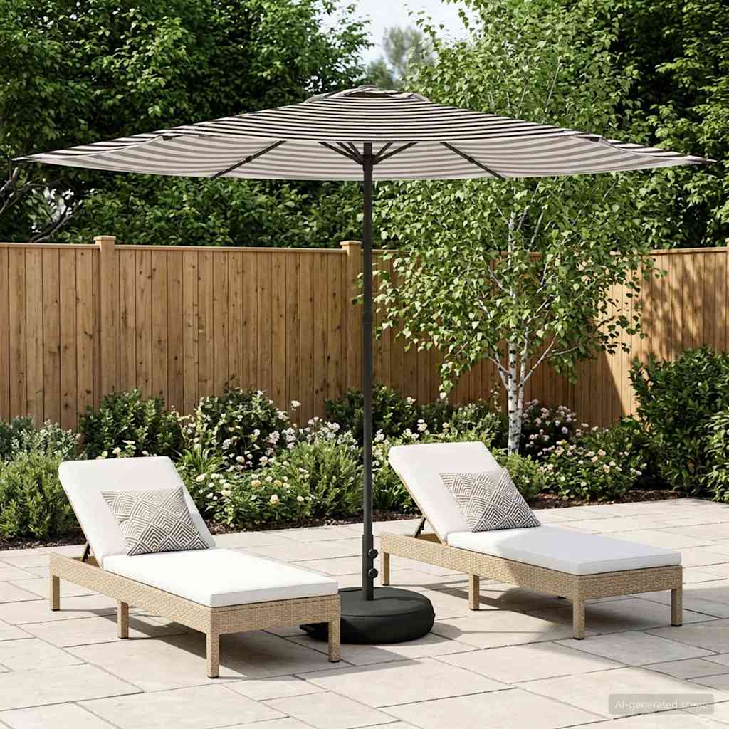 Garten-Schirm mit Fuß 300 x 300 cm Polyester Rechtwinklig
