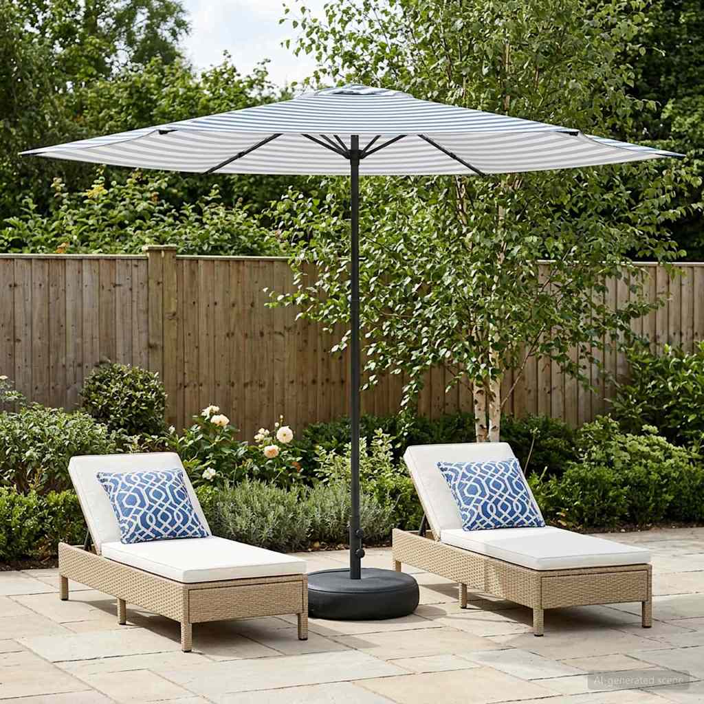 Garten-Schirm mit Fuß 300 x 300 cm Polyester Rechtwinklig