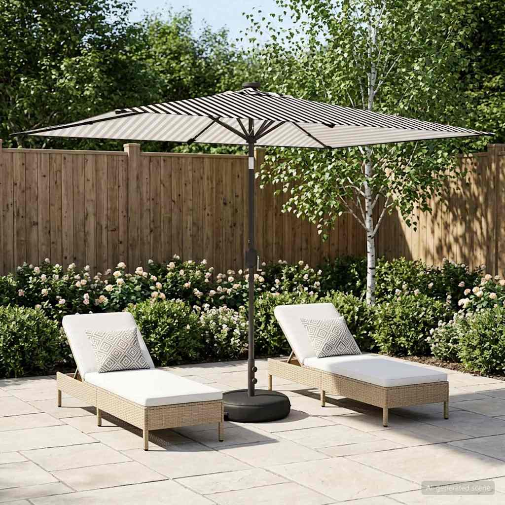 Gartenparasol mit LED-Lichtern und Sockel 200 x 300 cm