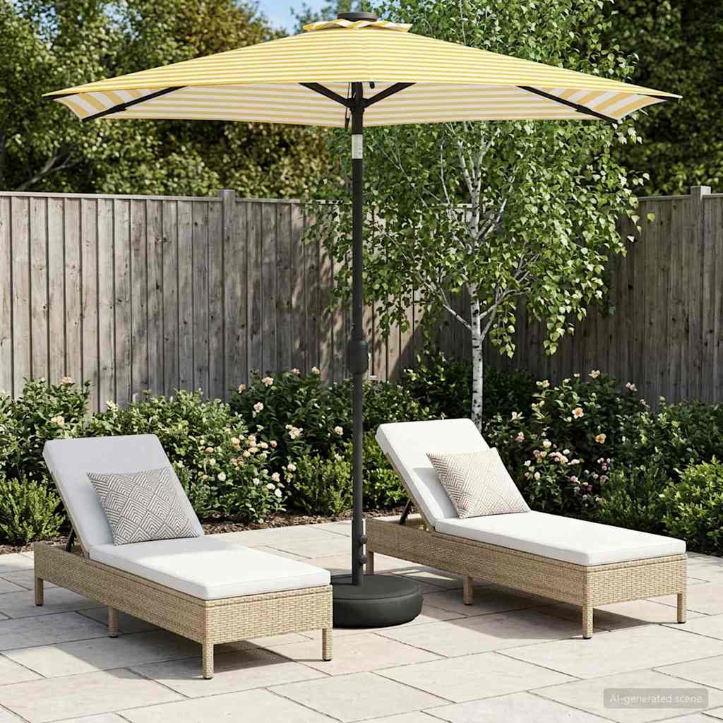 Gartenparasol mit LED-Lichtern und Sockel 230 x 230 cm