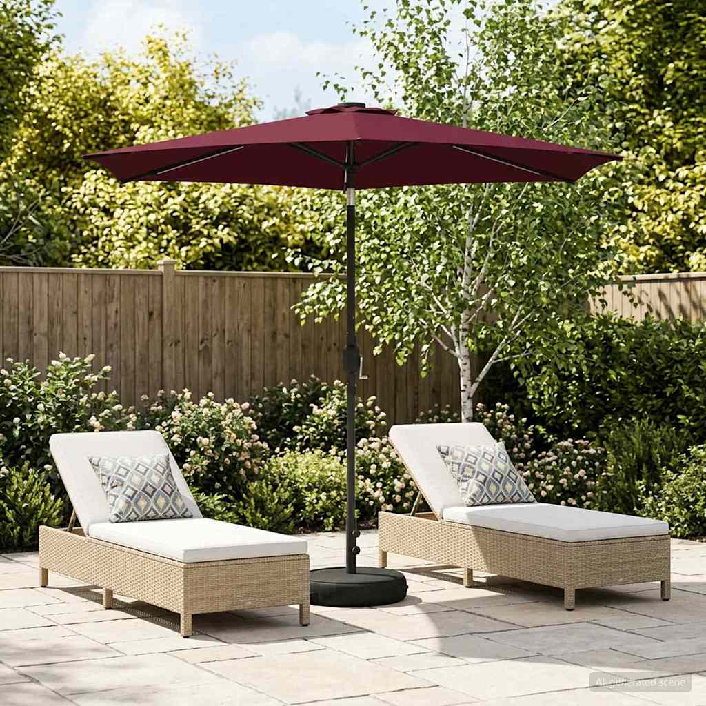Gartenparasol mit LED-Lichtern und Sockel 270 x 270 cm