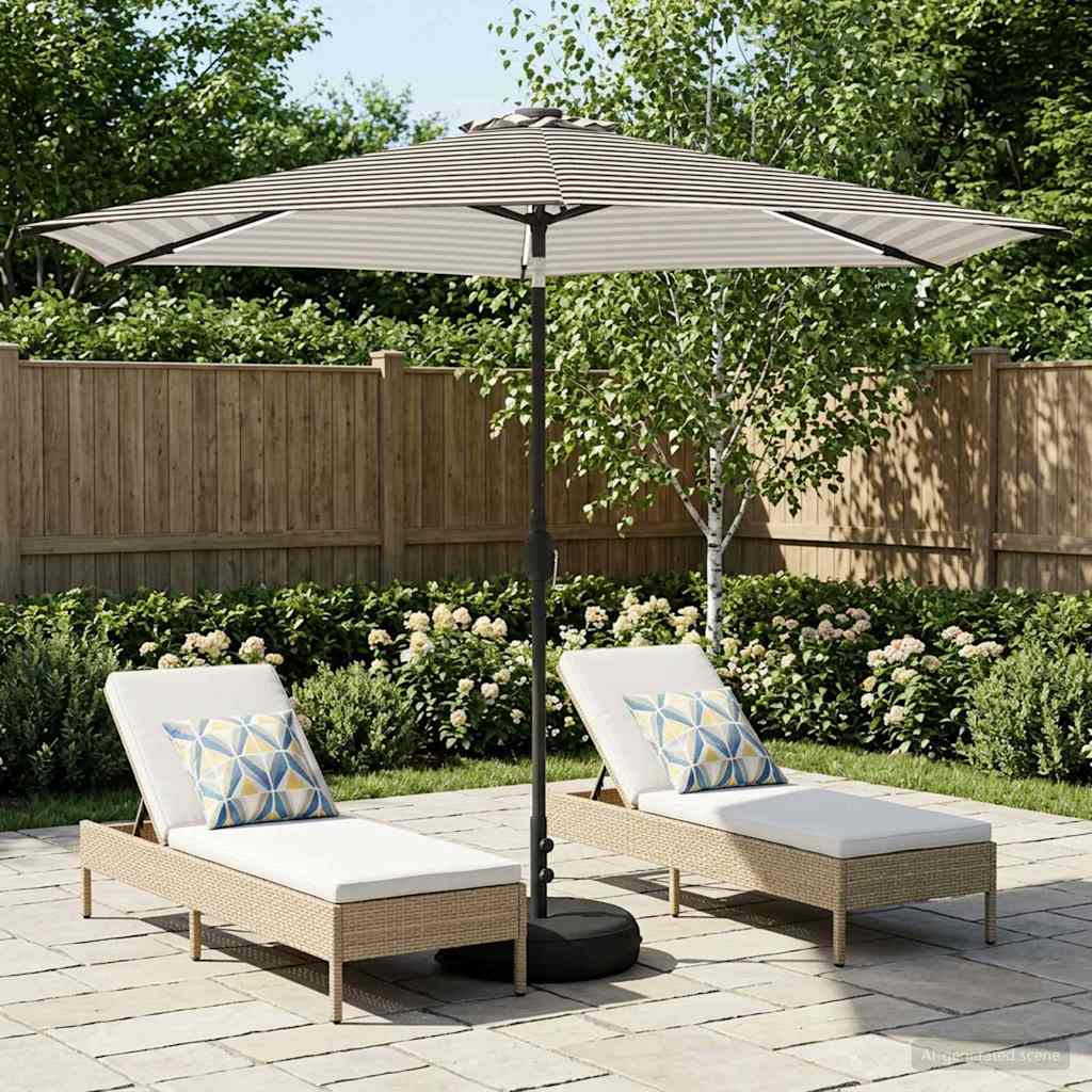 Gartenparasol mit LED-Lichtern und Sockel 300 x 300 cm