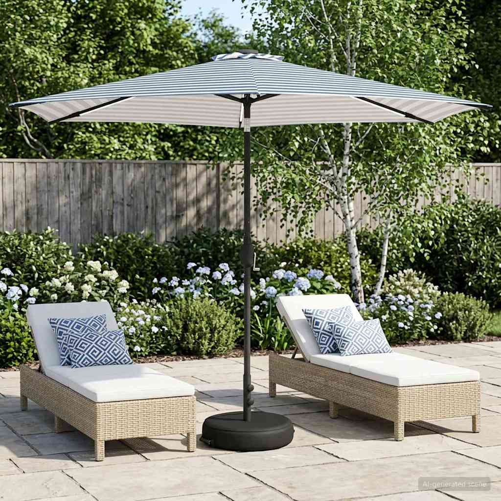 Gartenparasol mit LED-Lichtern und Sockel 300 x 300 cm