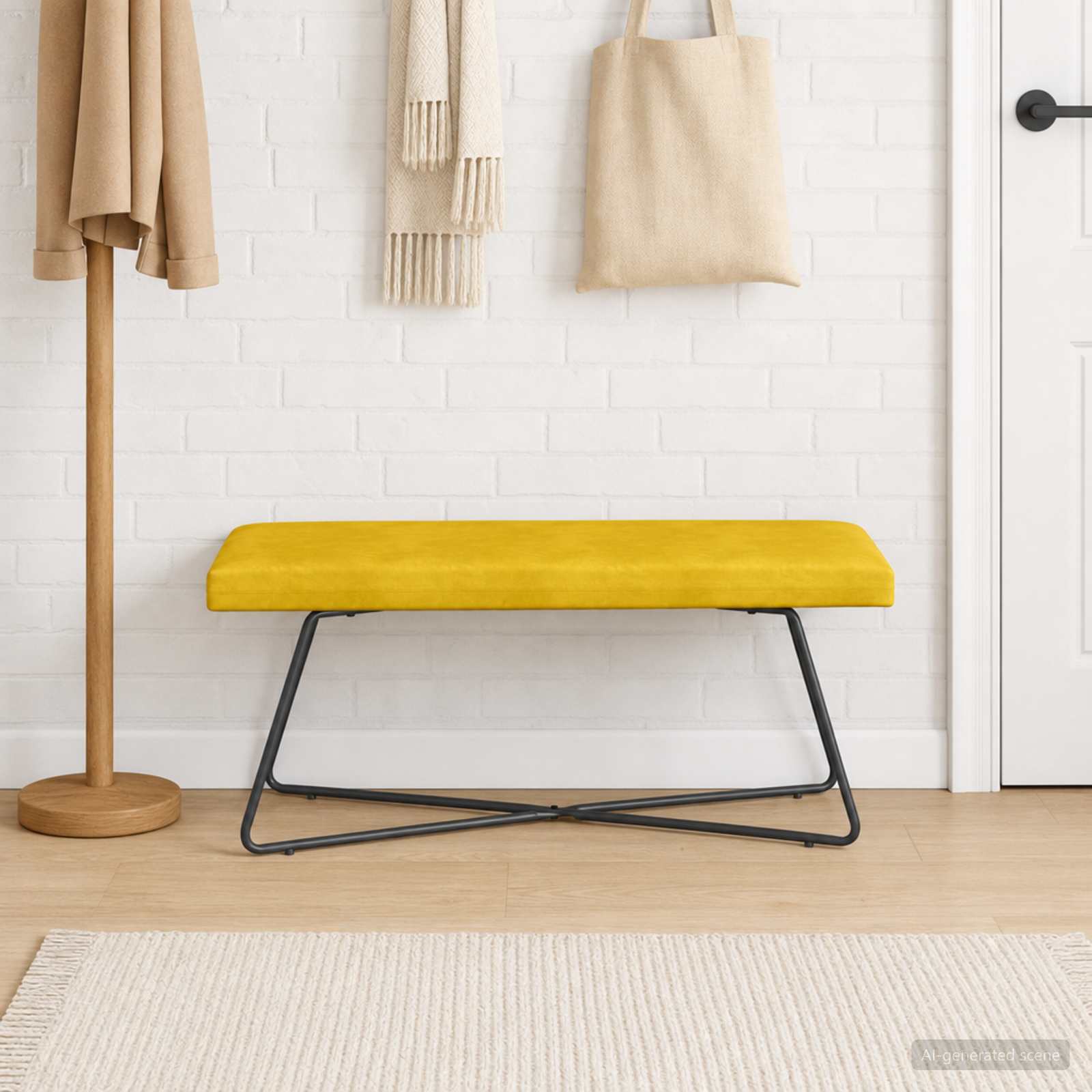 Bank Gelb 110 x 40 x 45 cm Samt