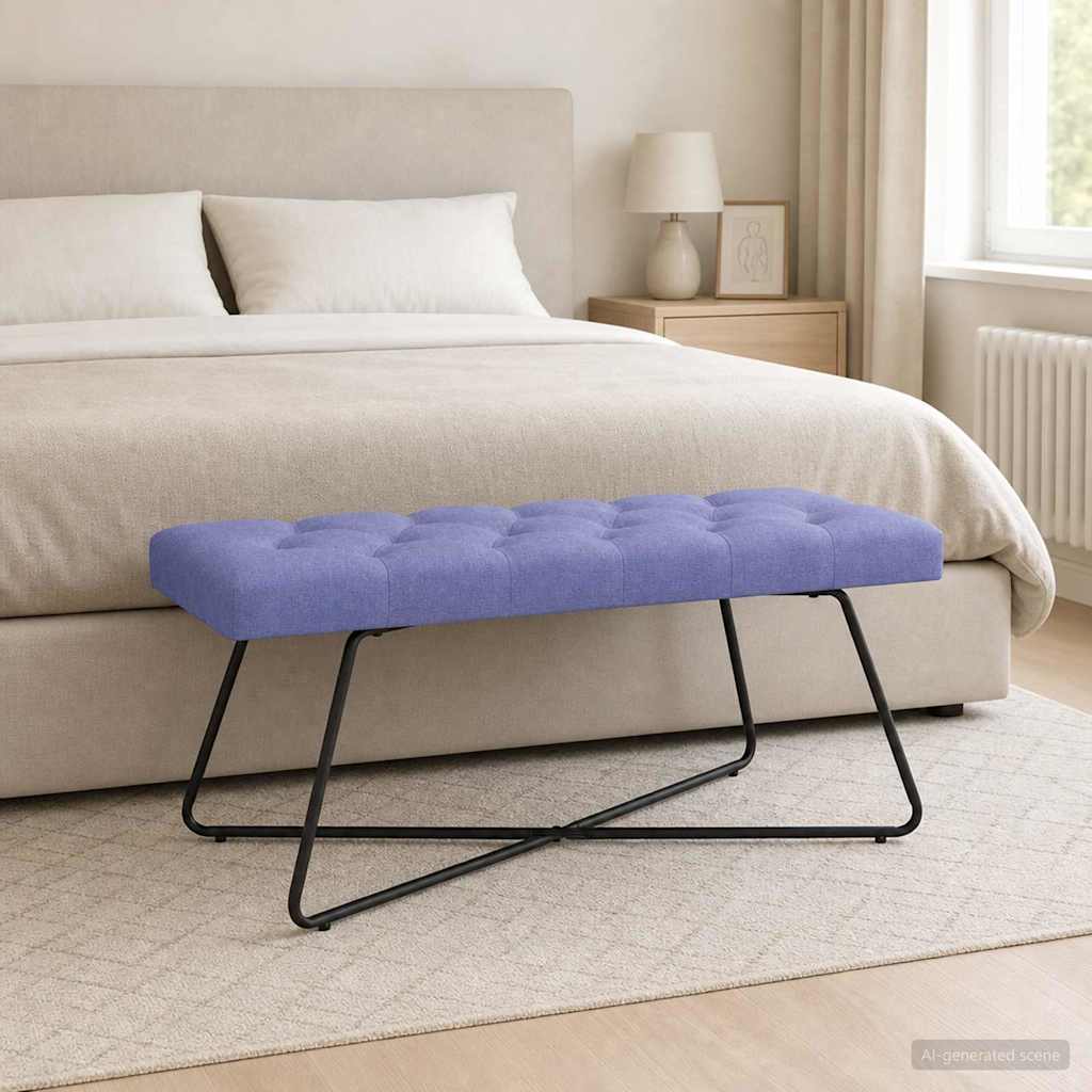 Bank mit Knopfheftung Jeans blau 110 x 40 x 46 cm Stoff