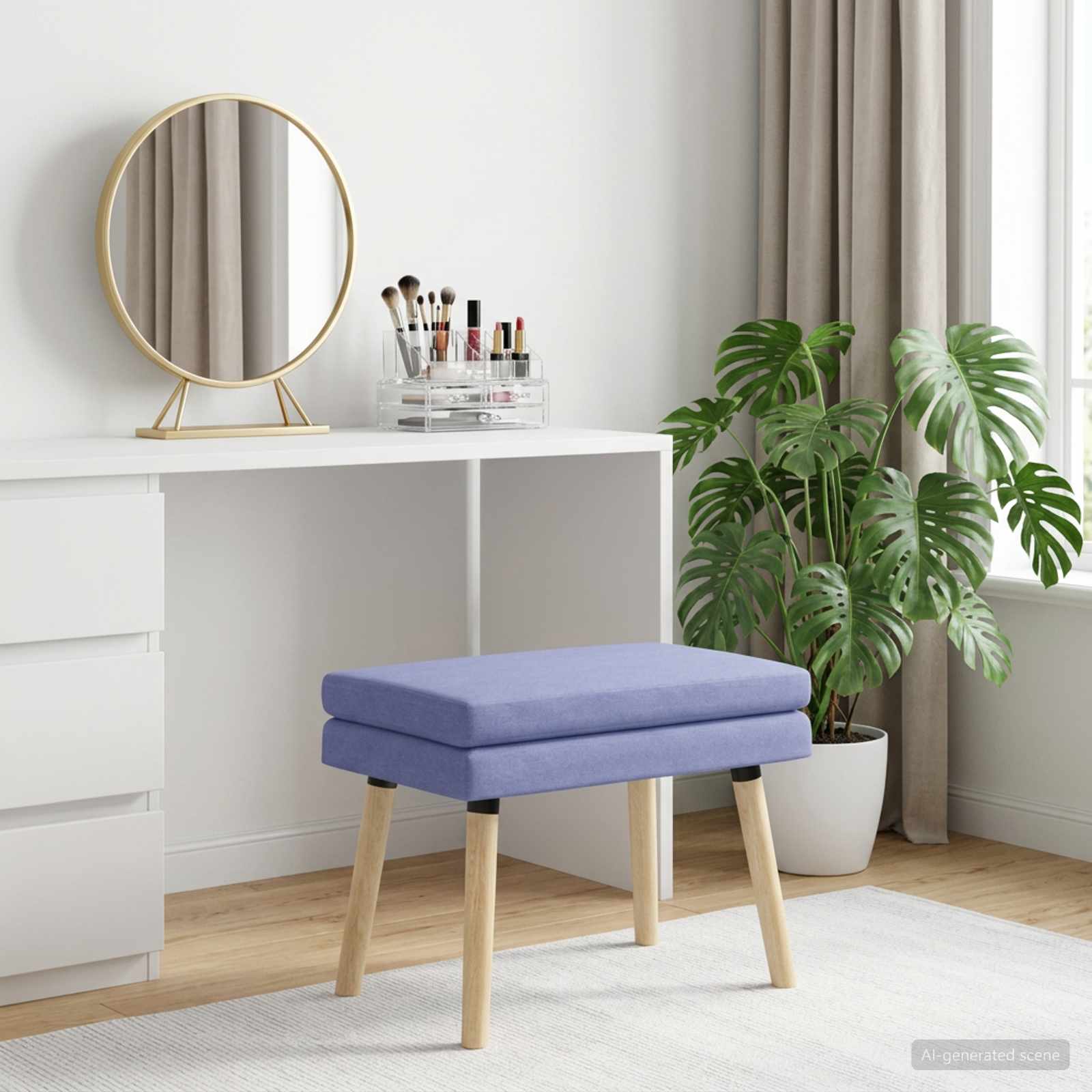 Doppellagige Bank Jeans blau 60 x 40 x 46 cm Stoff