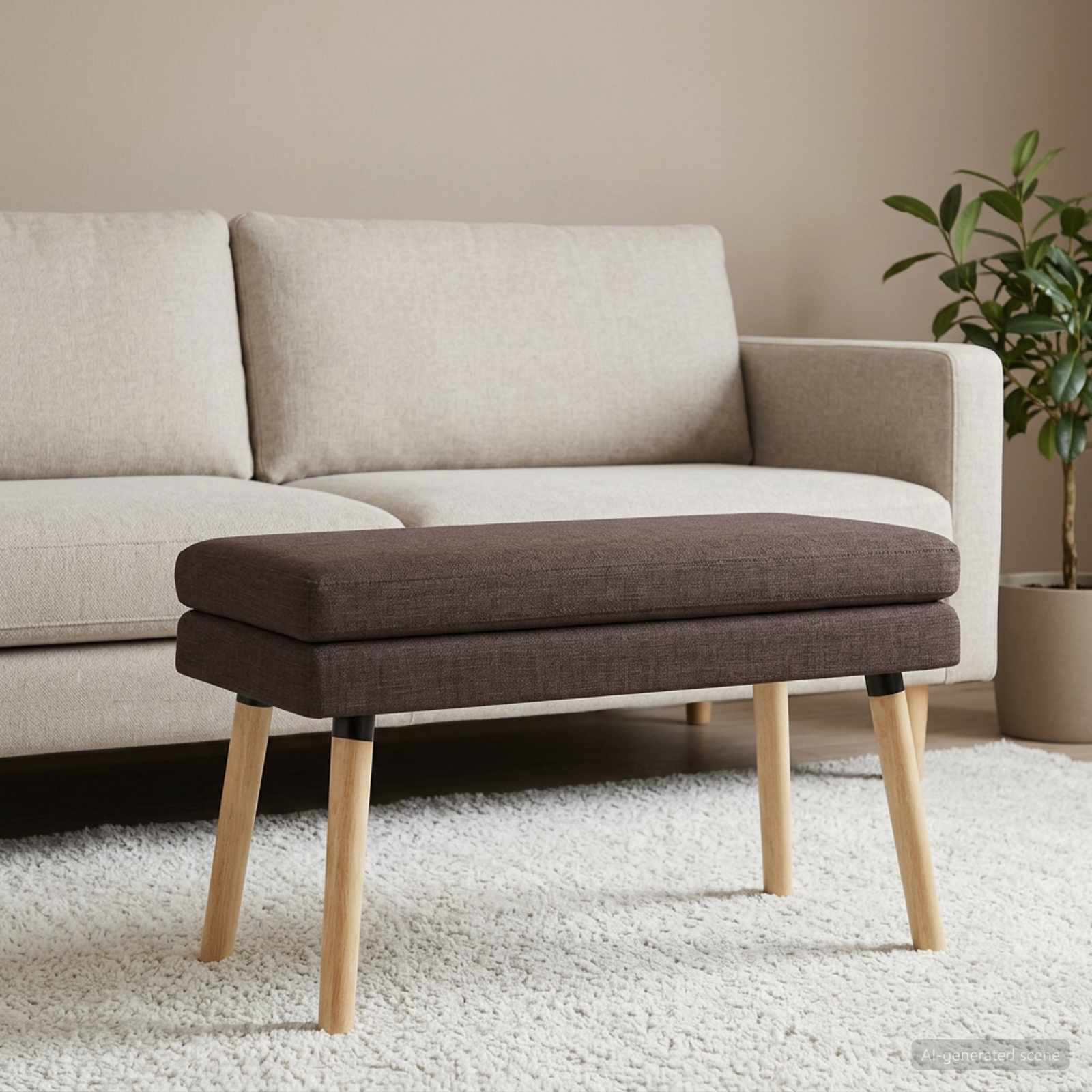 Doppellagige Bank Dunkelbraun 80 x 40 x 47 cm Stoff