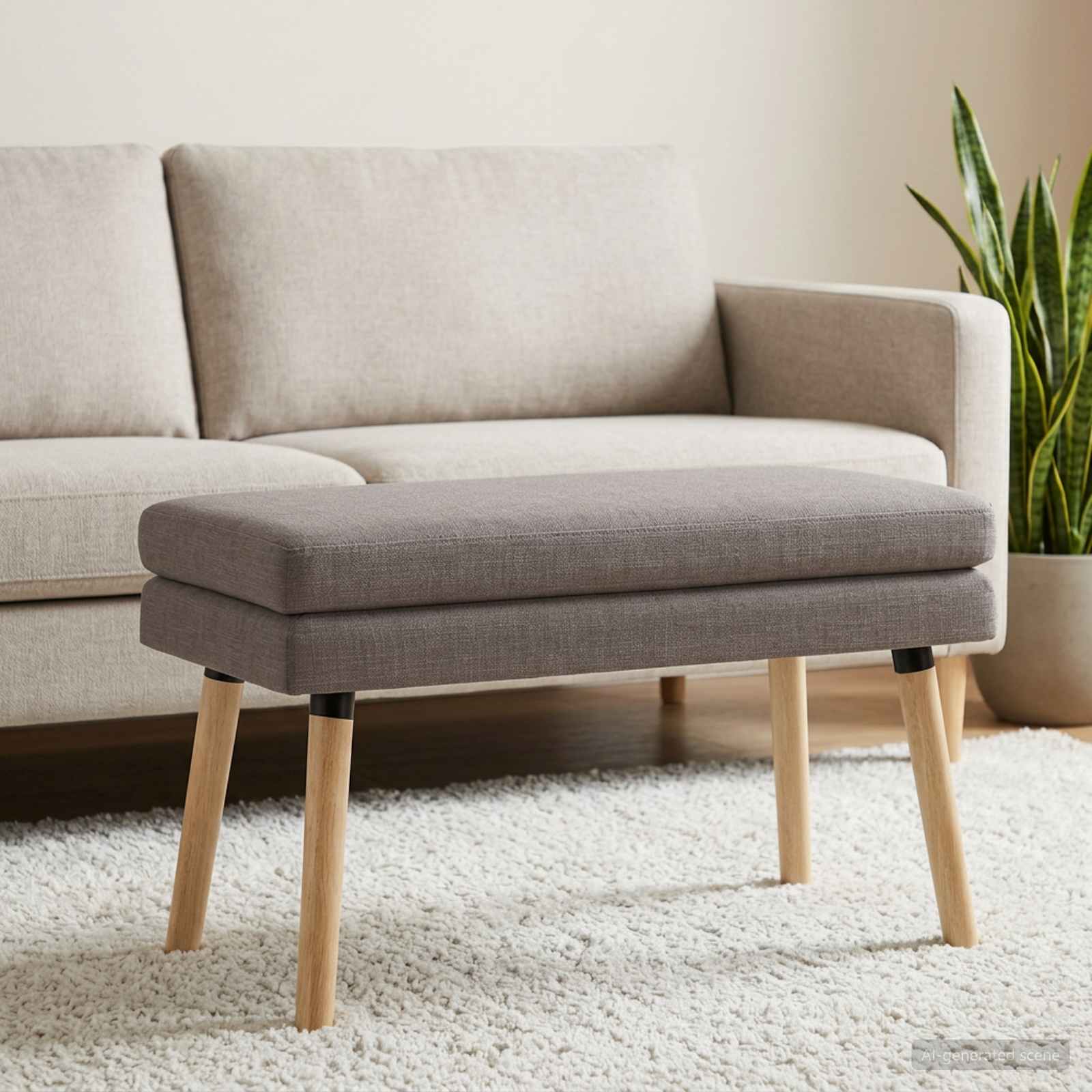 Doppellagige Bank Taupe 80 x 40 x 47 cm Stoff