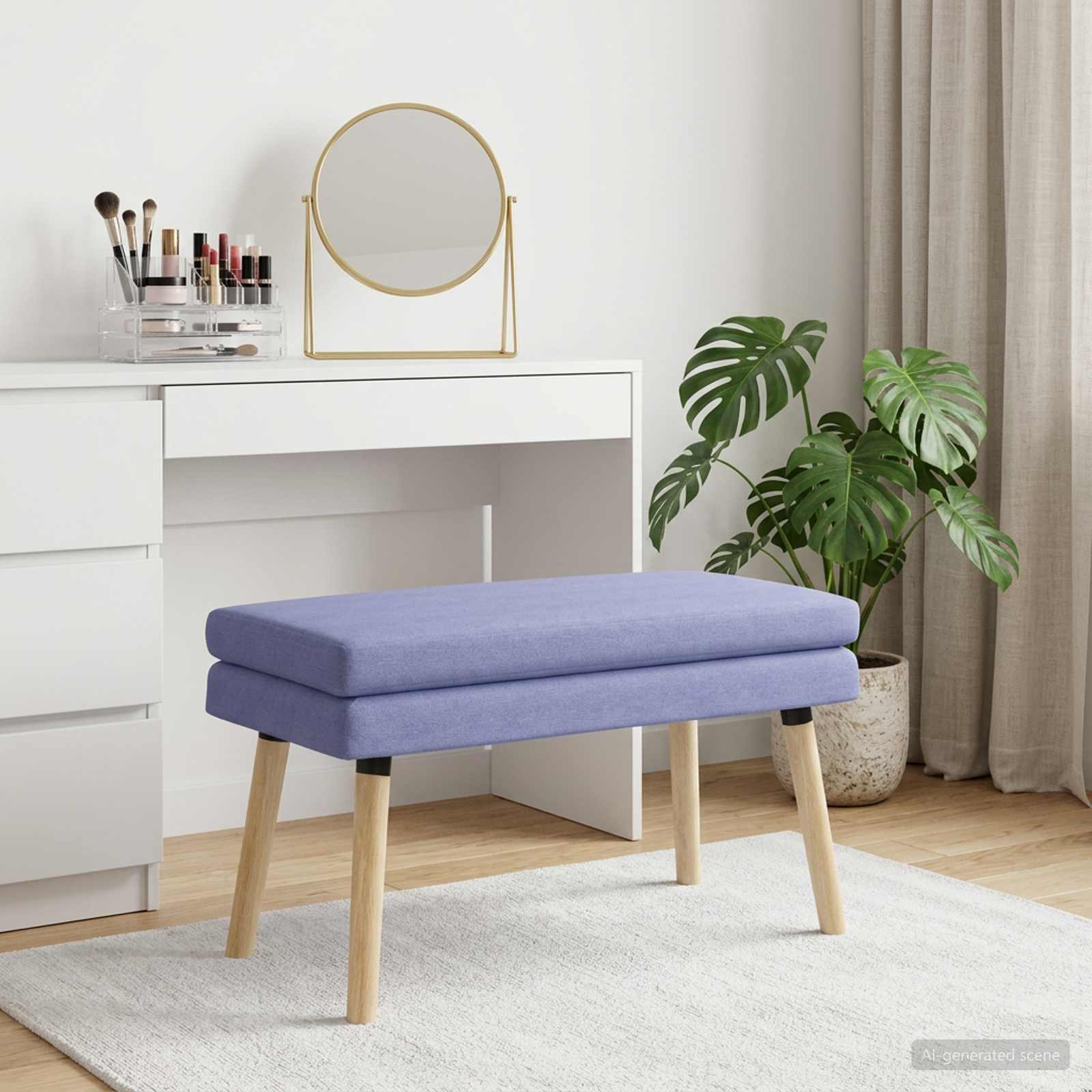 Doppellagige Bank Jeans blau 80 x 40 x 47 cm Stoff
