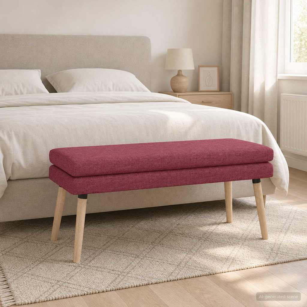 Doppellagige Bank Weinrot 110 x 40 x 47 cm Stoff