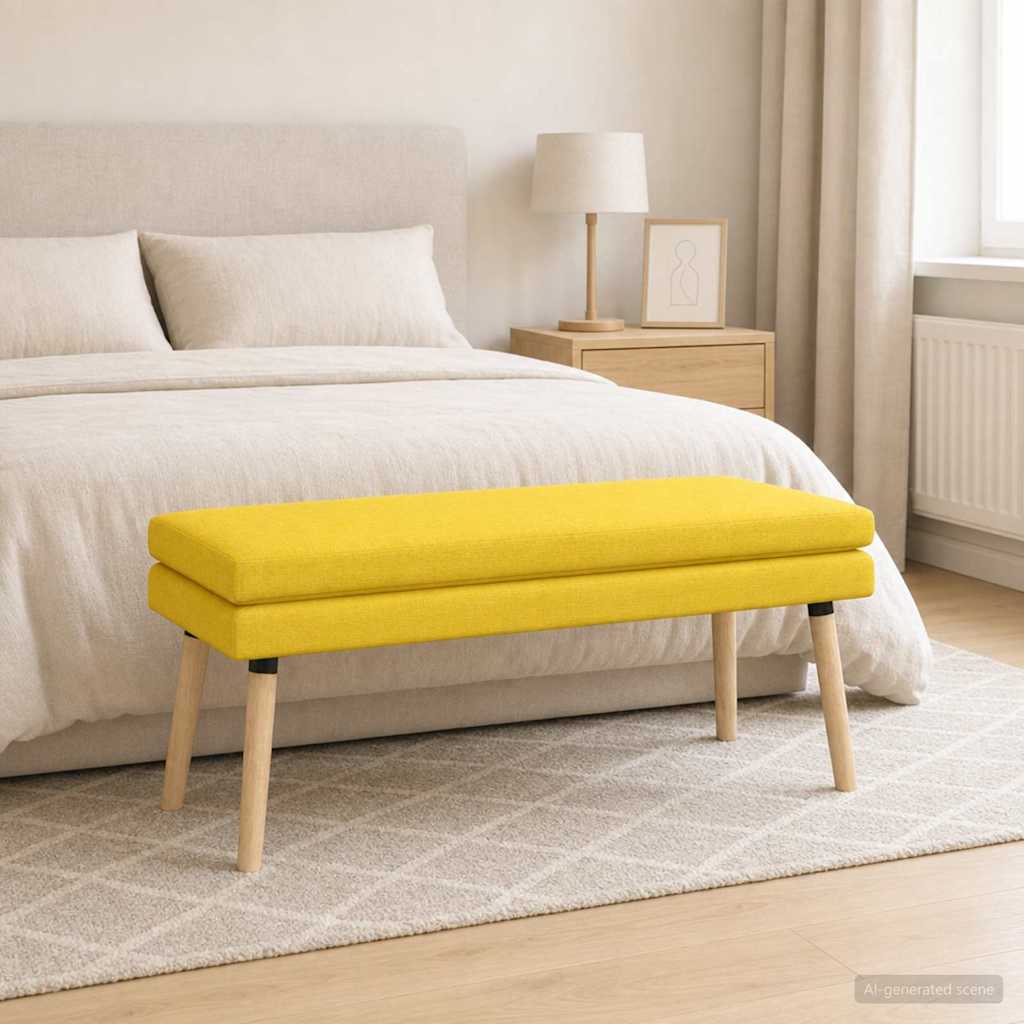 Doppellagige Bank Helles Gelb 110 x 40 x 47 cm Stoff
