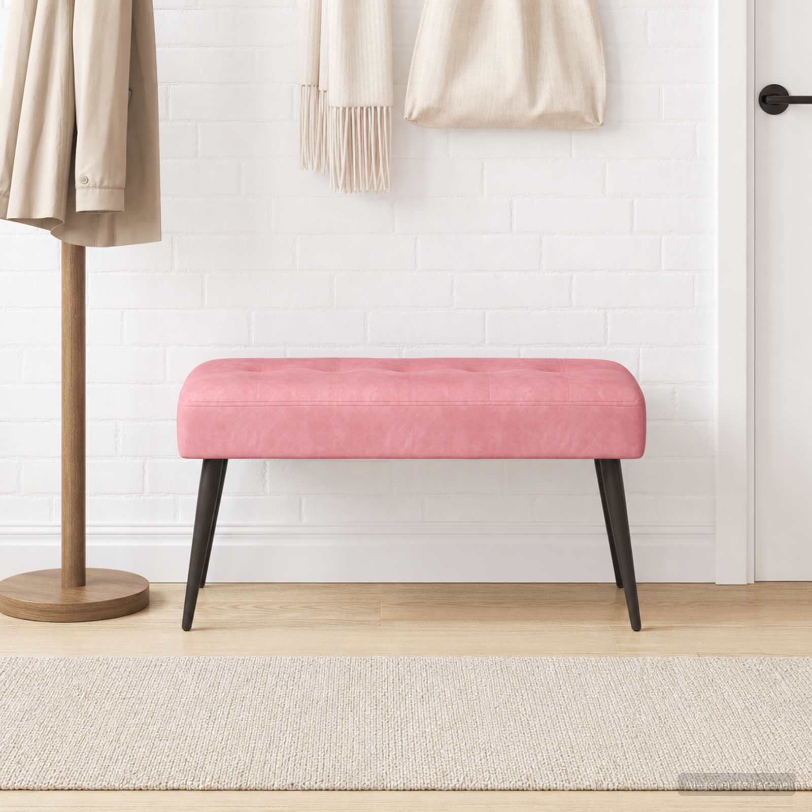 Bank mit Knopfheftung Rosa 80 x 40 x 46 cm Samt