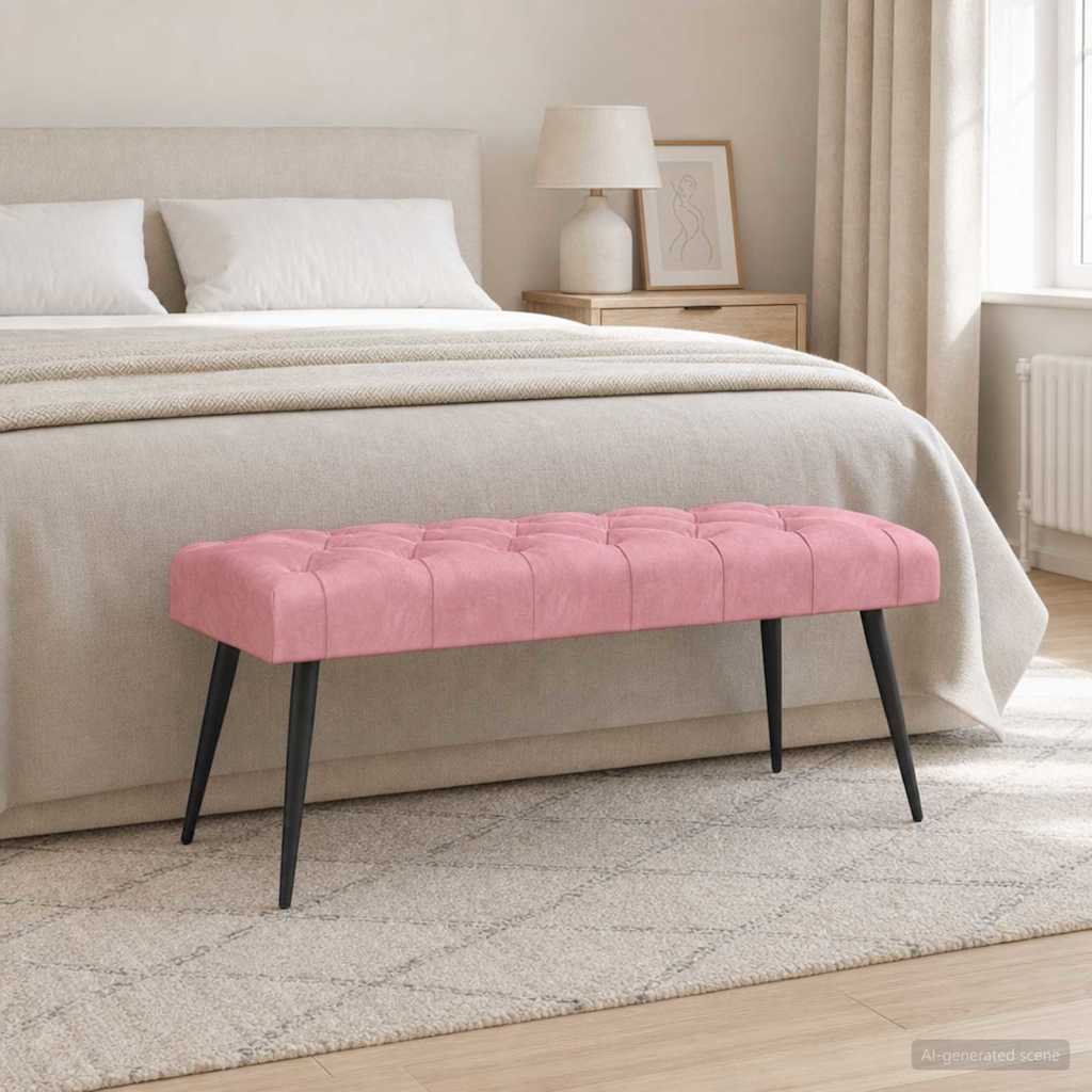 Bank mit Knopfheftung Rosa 110 x 40 x 46 cm Samt