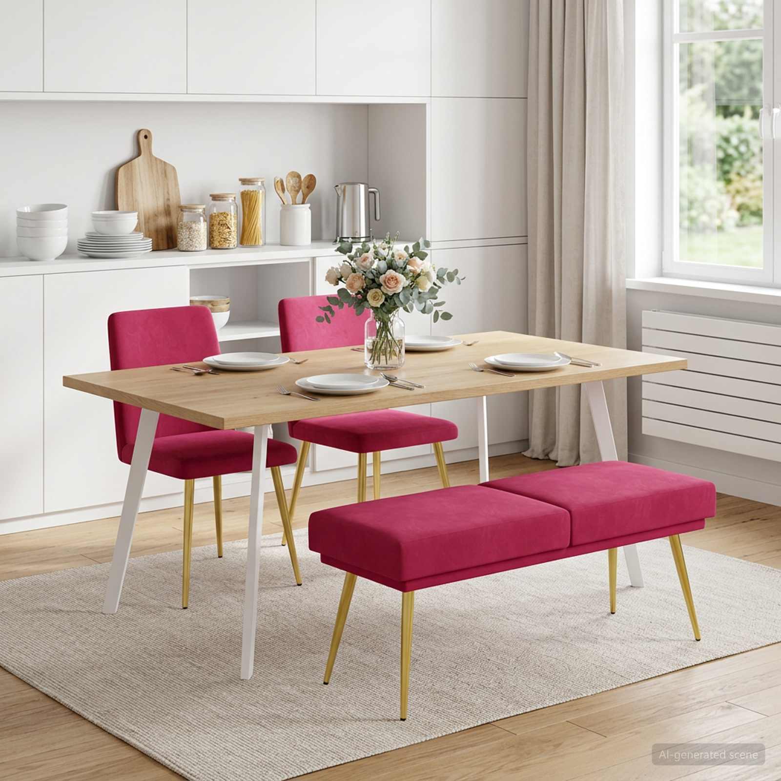 Doppellagige Bank Weinrot 120 x 45 x 46 cm Samt