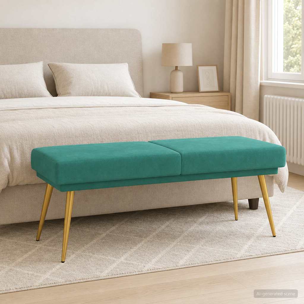Doppellagige Bank Türkis 120 x 45 x 46 cm Samt