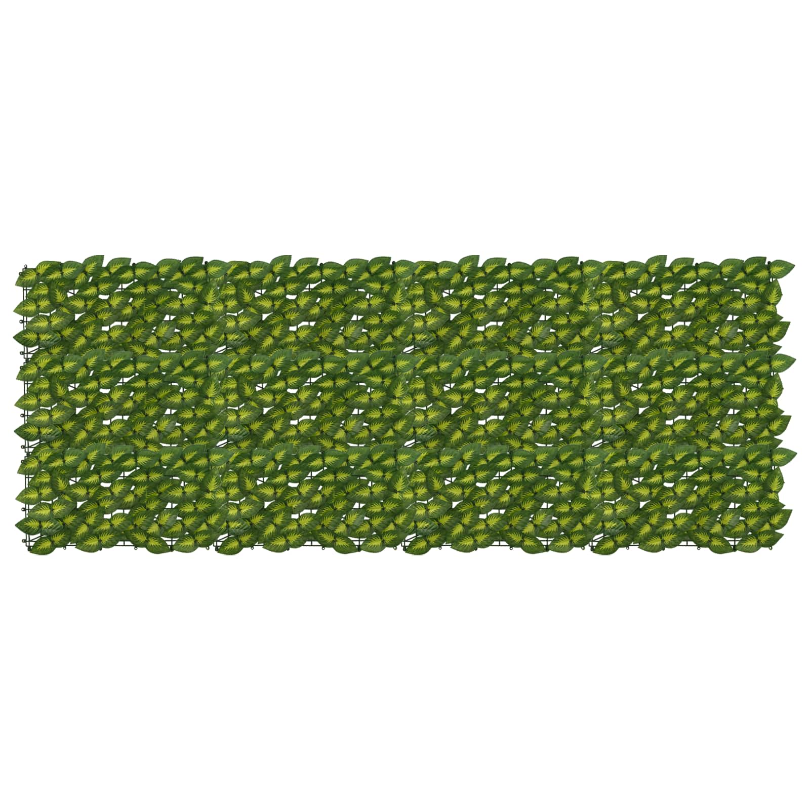 Balcony Screen with Leaves Grün und Gelb 200 x 75 cm