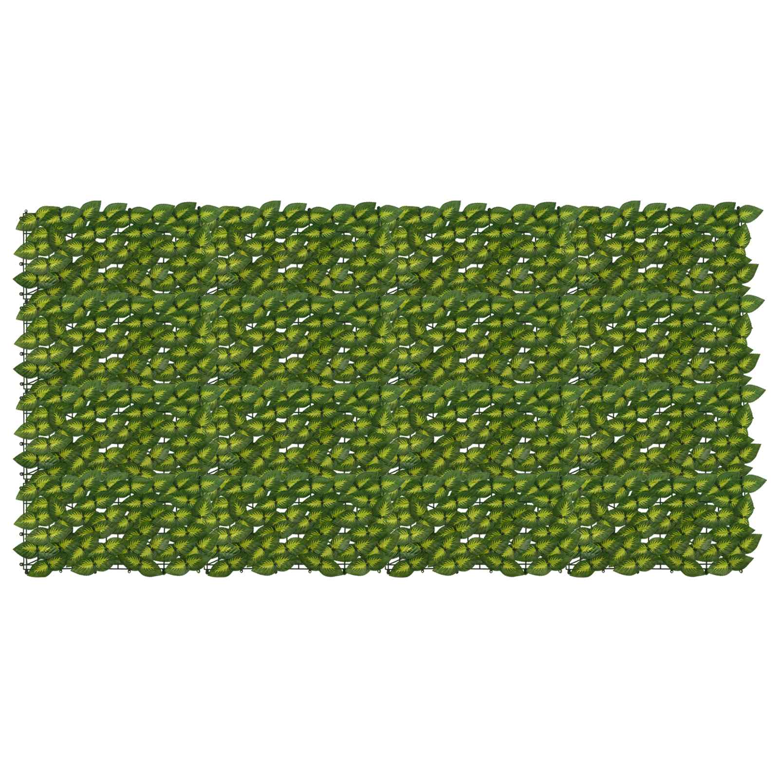 Balcony Screen with Leaves Grün und Gelb 200 x 100 cm
