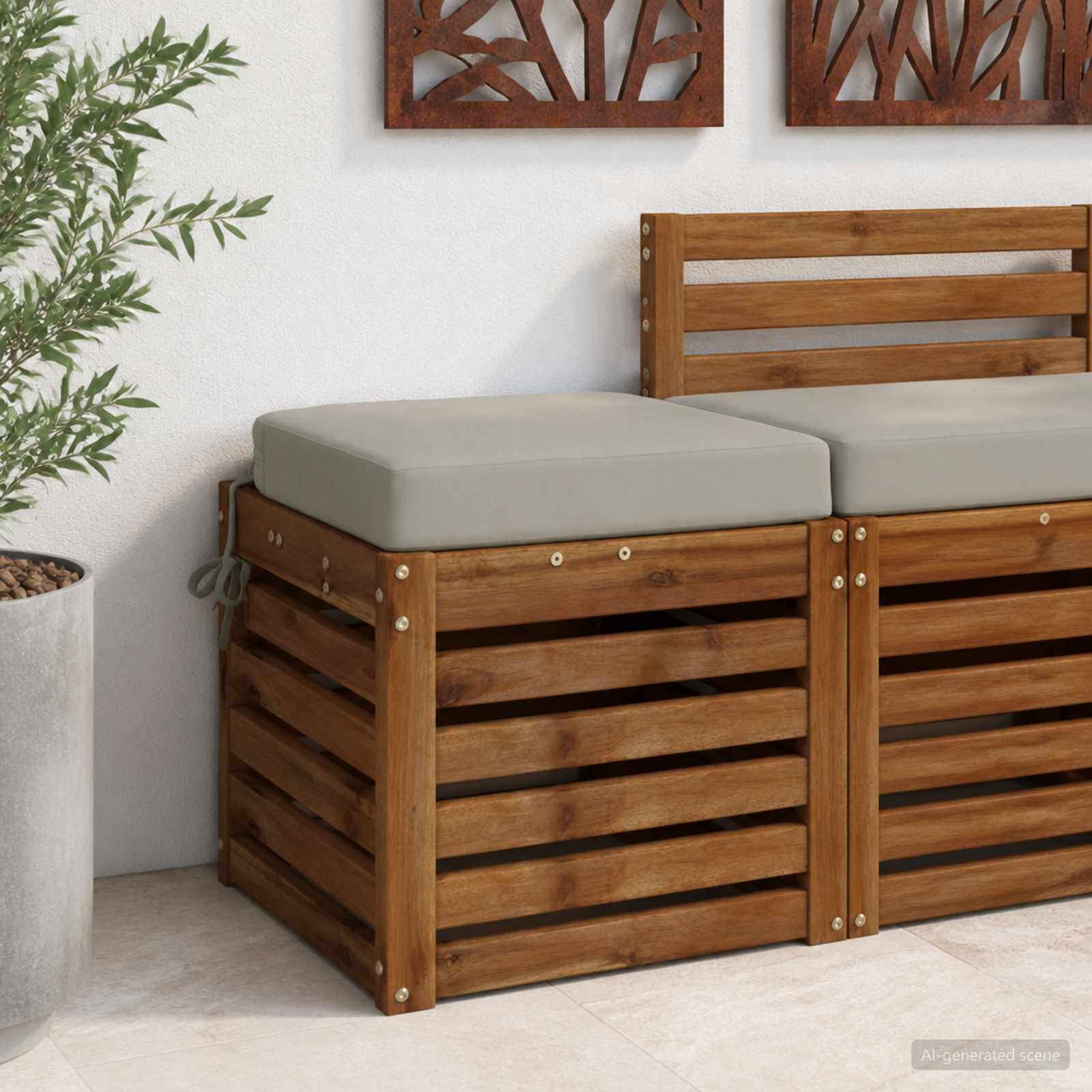 Sitzkissen SOEST 100 % Polyester Grau 40 x 40 x 7 cm