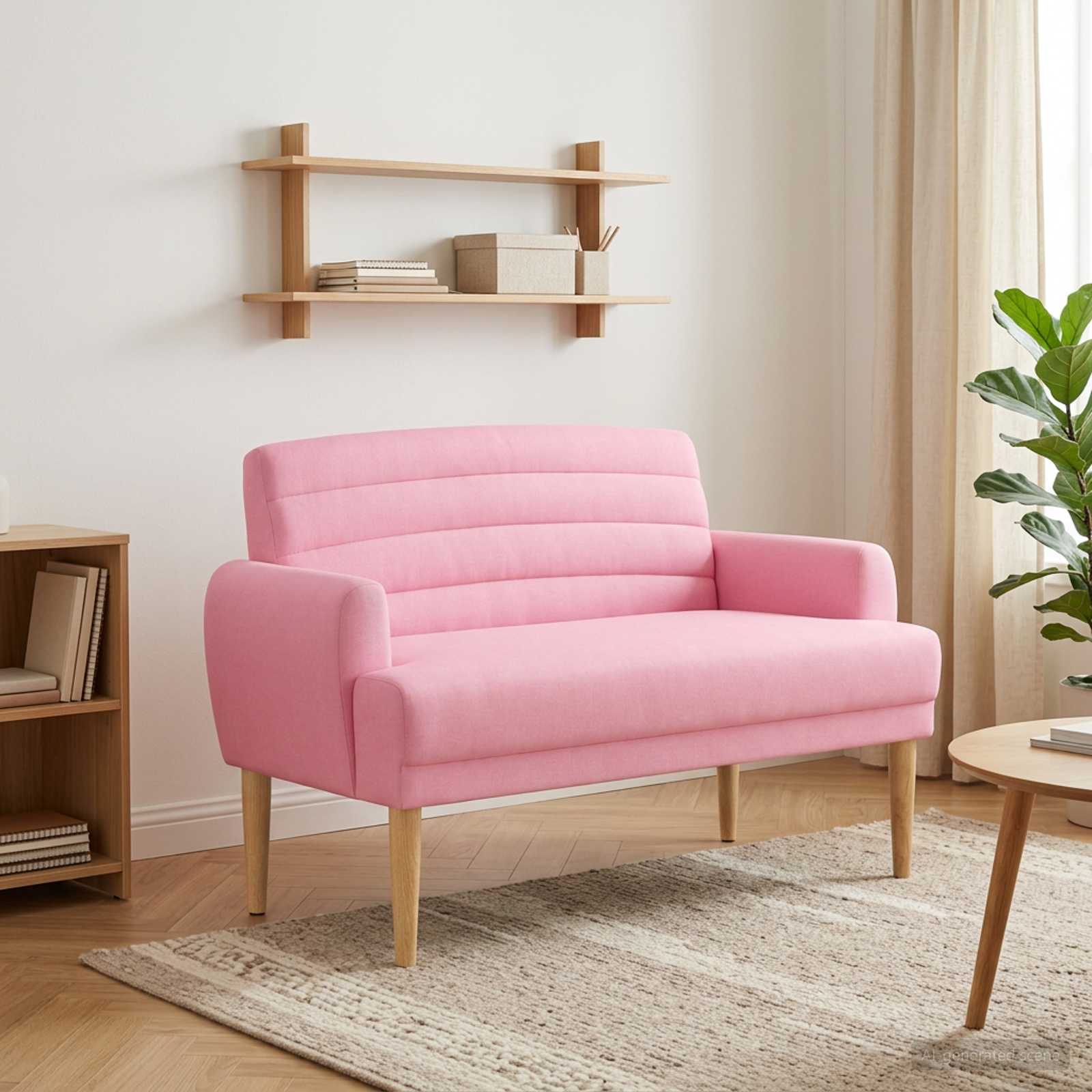 Zweisitzer mit Knopfheftung Rosa 116 x 67 x 80 cm Stoff