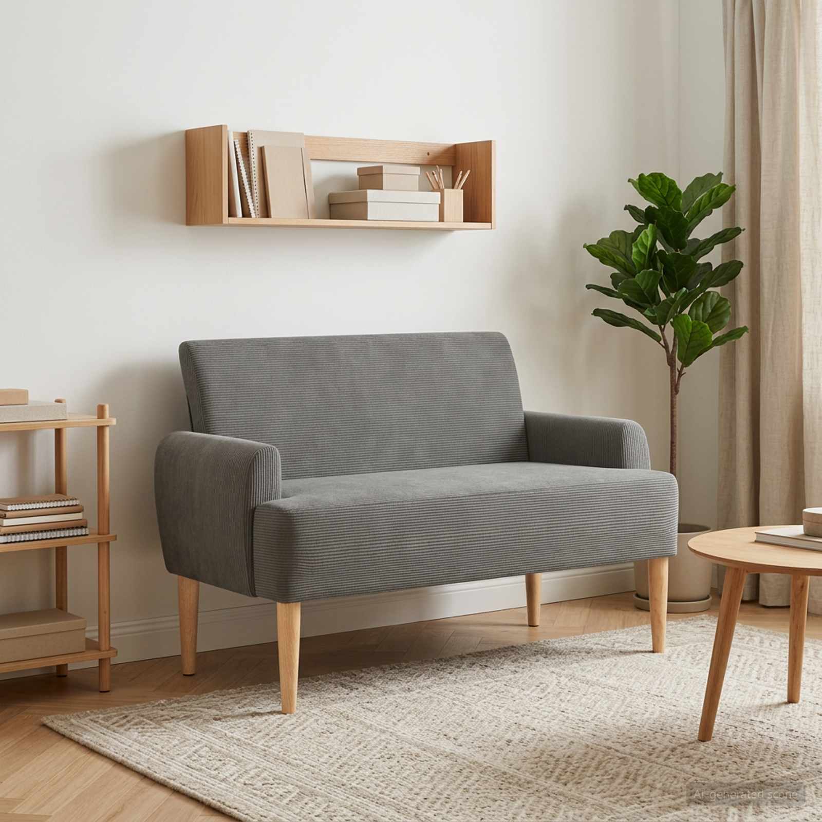 Zweisitzer mit Knopfheftung Dunkelgrau 116 x 67 x 81 cm
