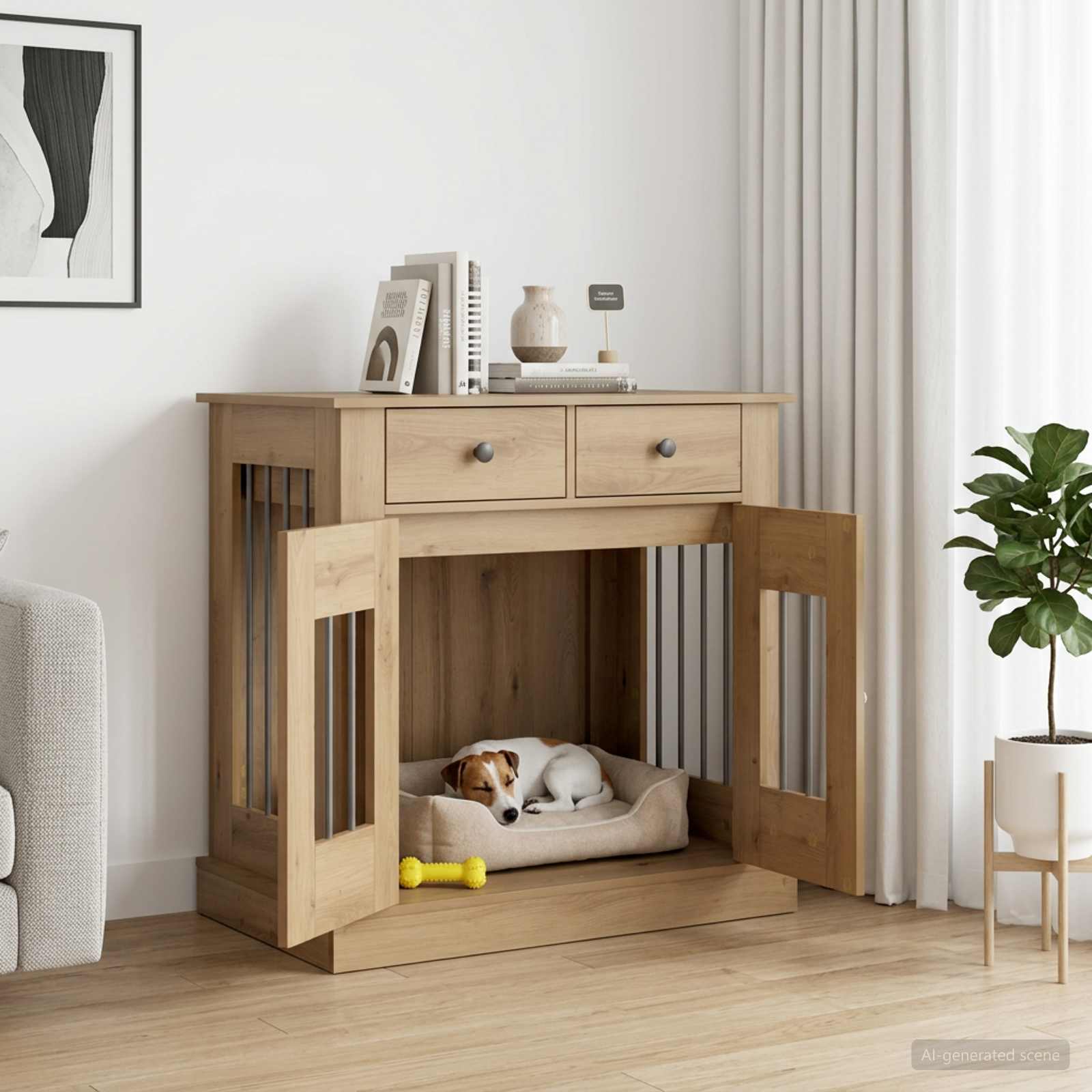 Hundekäfigmöbel Artisan-Eiche 80 x 47,5 x 80 cm Holzwerkstoff