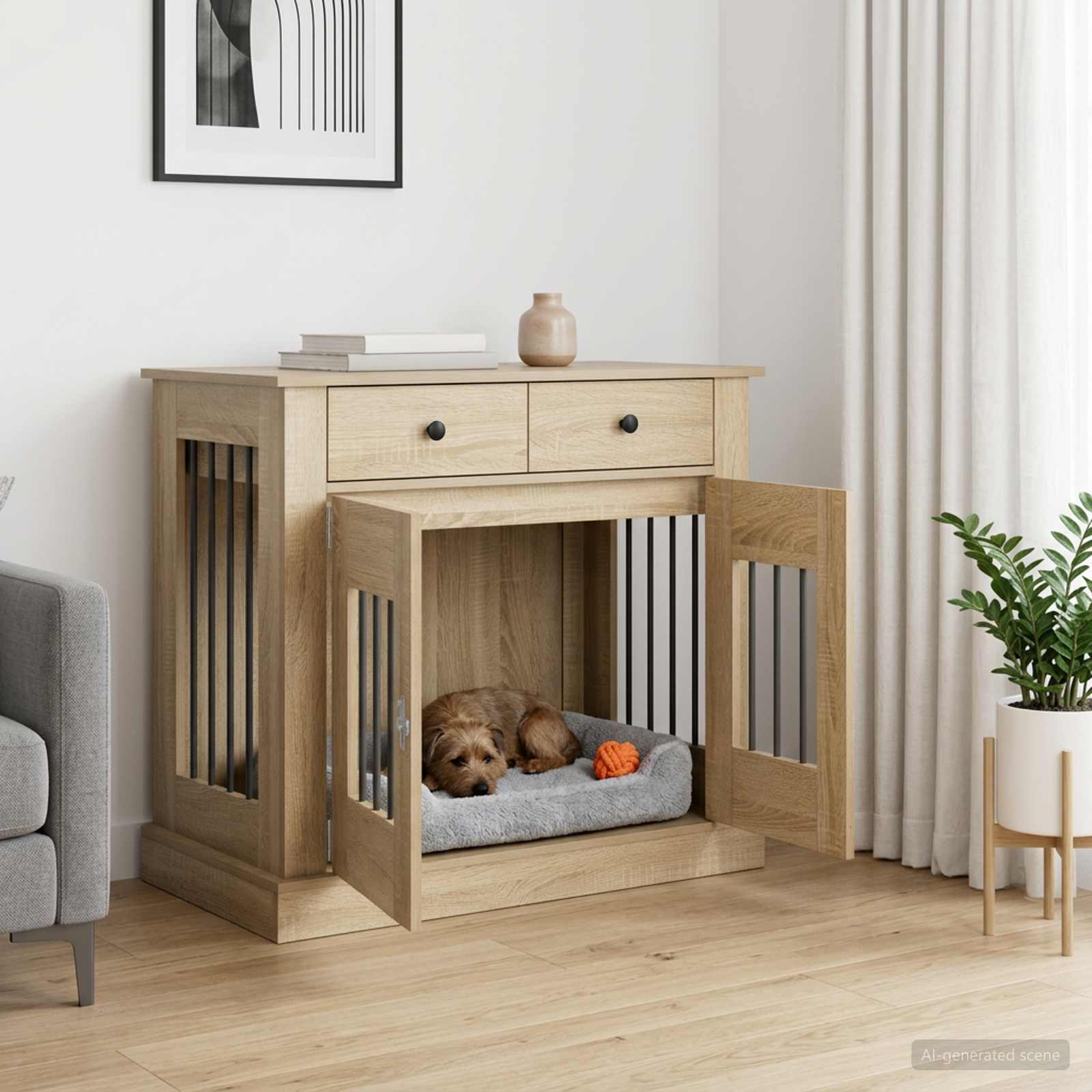Hundekäfigmöbel Sonoma-Eiche 90 x 47,5 x 80 cm Holzwerkstoff