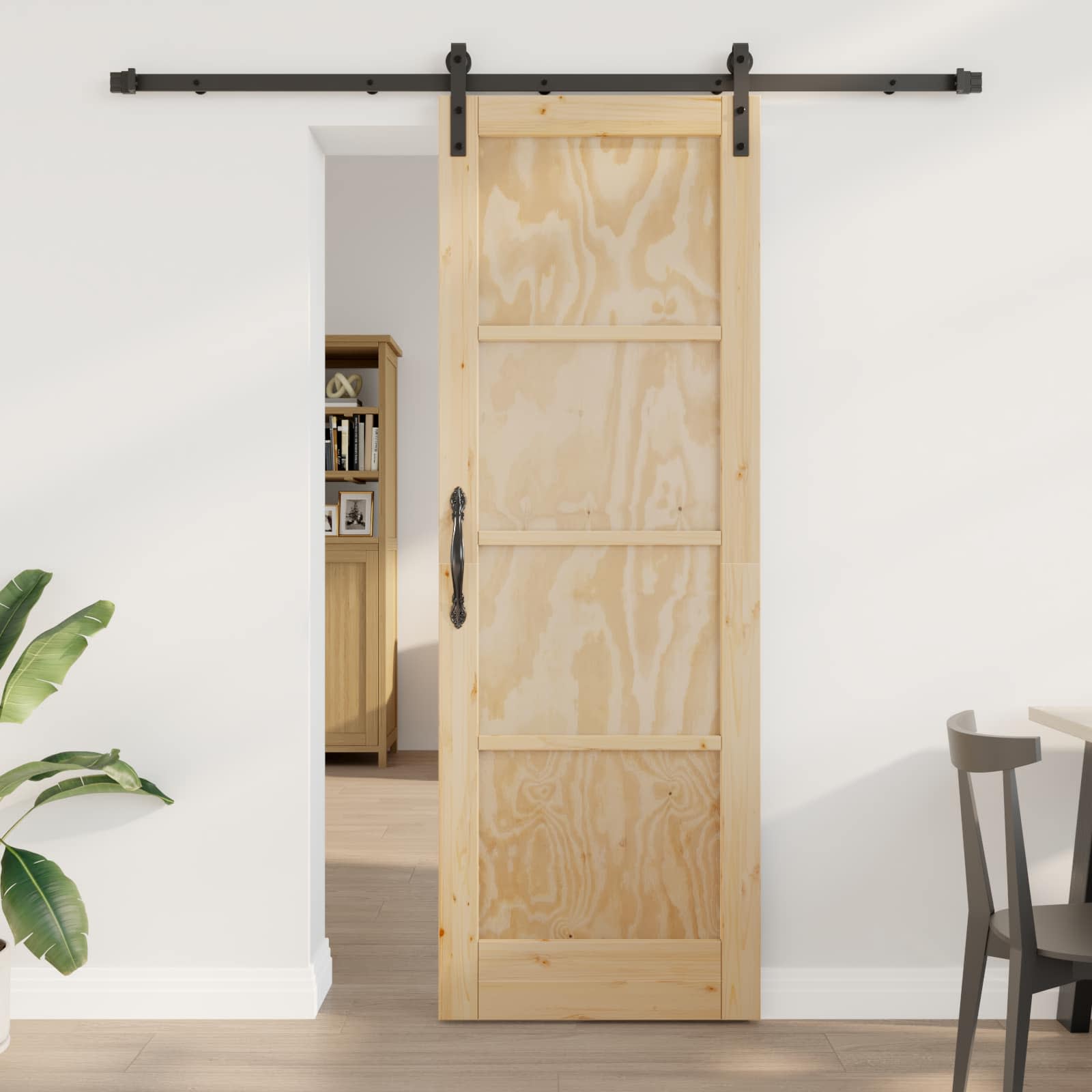 Schiebetür 73,5 x 211 cm Massives Kiefernholz