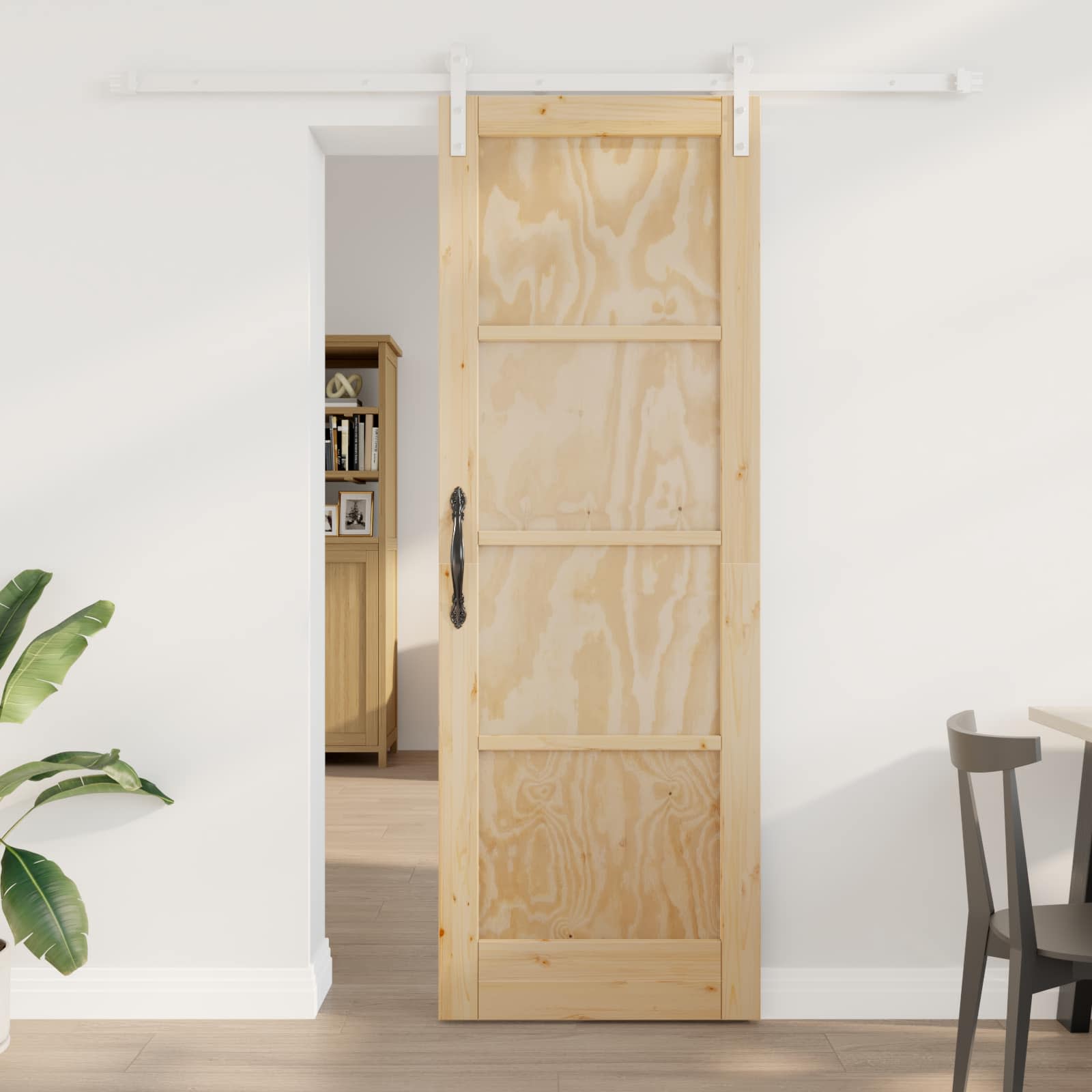 Schiebetür 73,5 x 211 cm Massives Kiefernholz